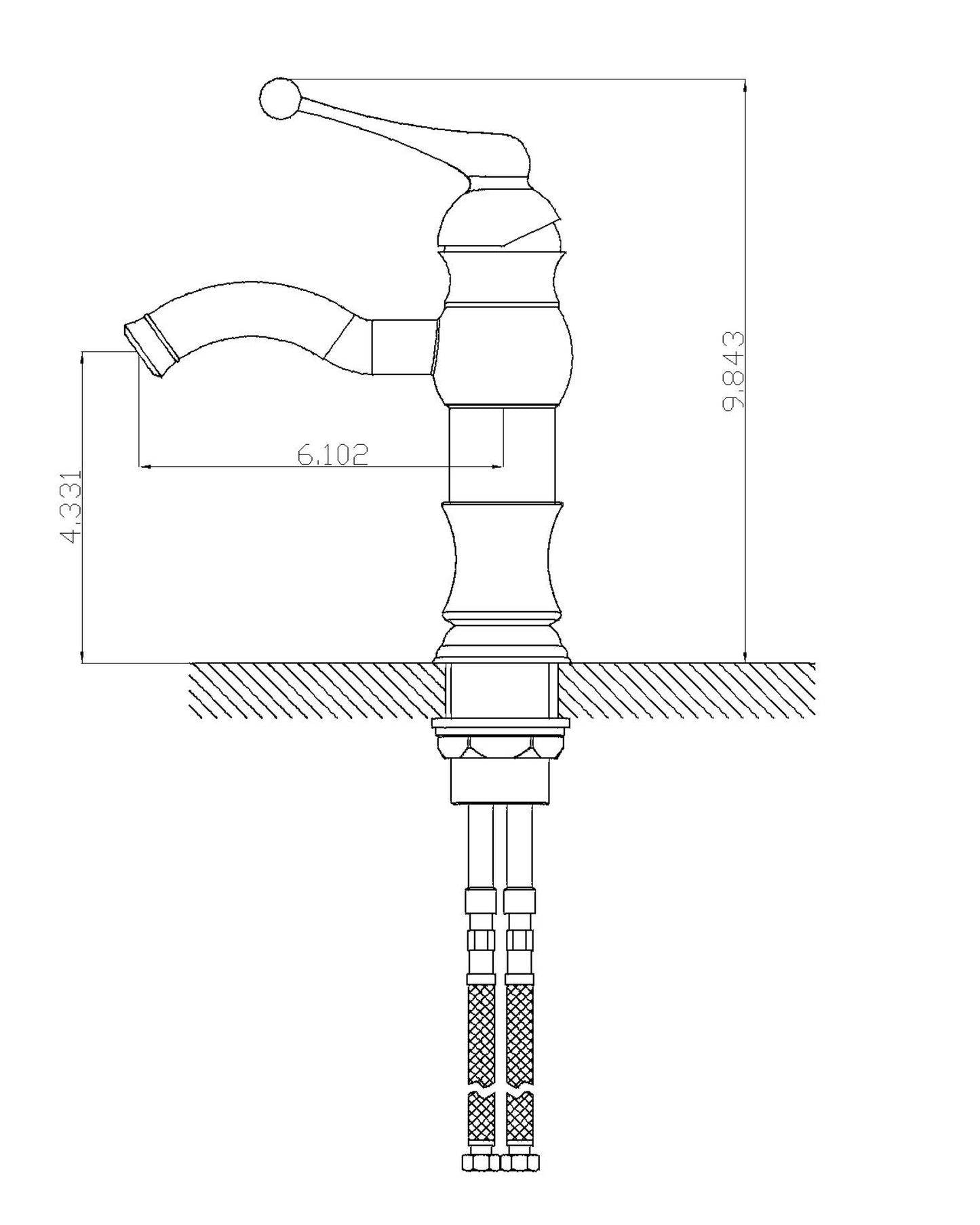 1 Hole CUPC Brass Bathroom Sink Faucet Chrome Lead Free Brass