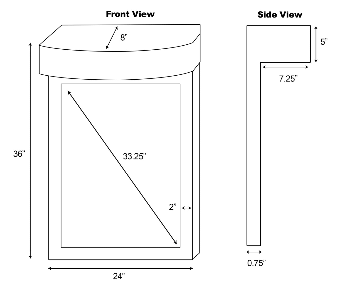 24-in. W 36-in. H Transitional Birch Wood-Veneer Wood Mirror In Coffee