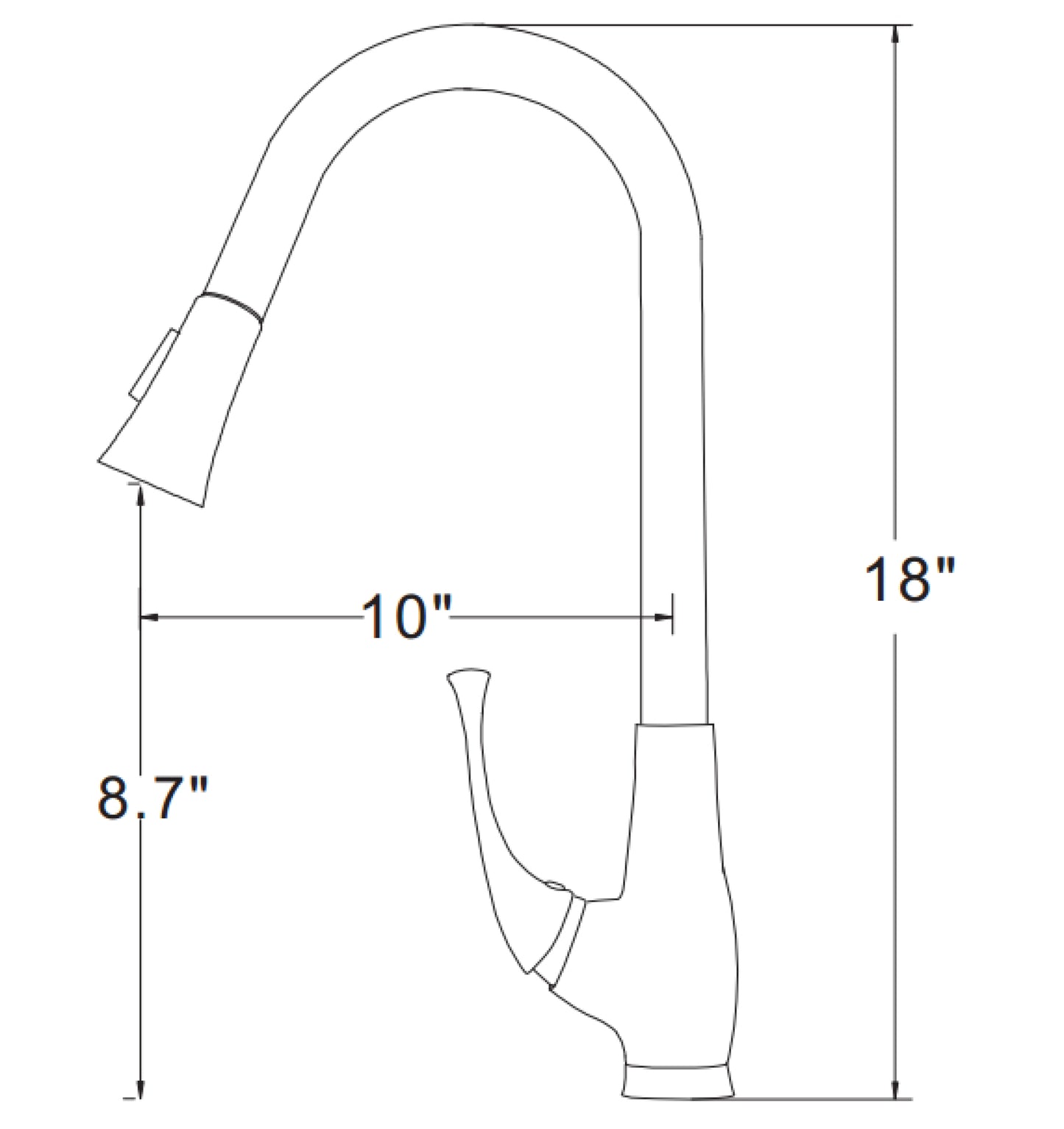 1 Hole CUPC Stainless Steel Kitchen Sink Faucet Chrome Stainless Steel