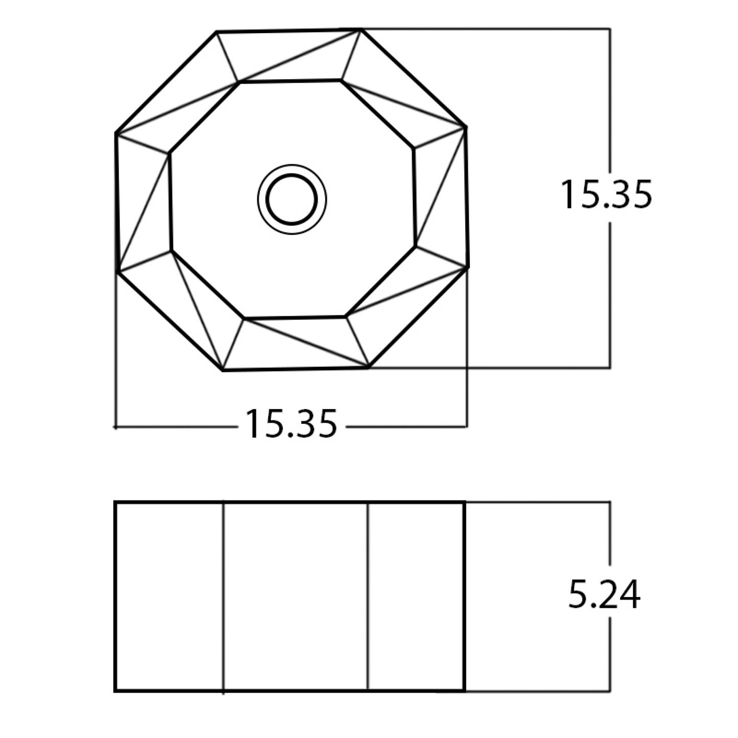15.35-in. x 15.35-in. Round Bathroom Vessel Sink White Enamel Glaze