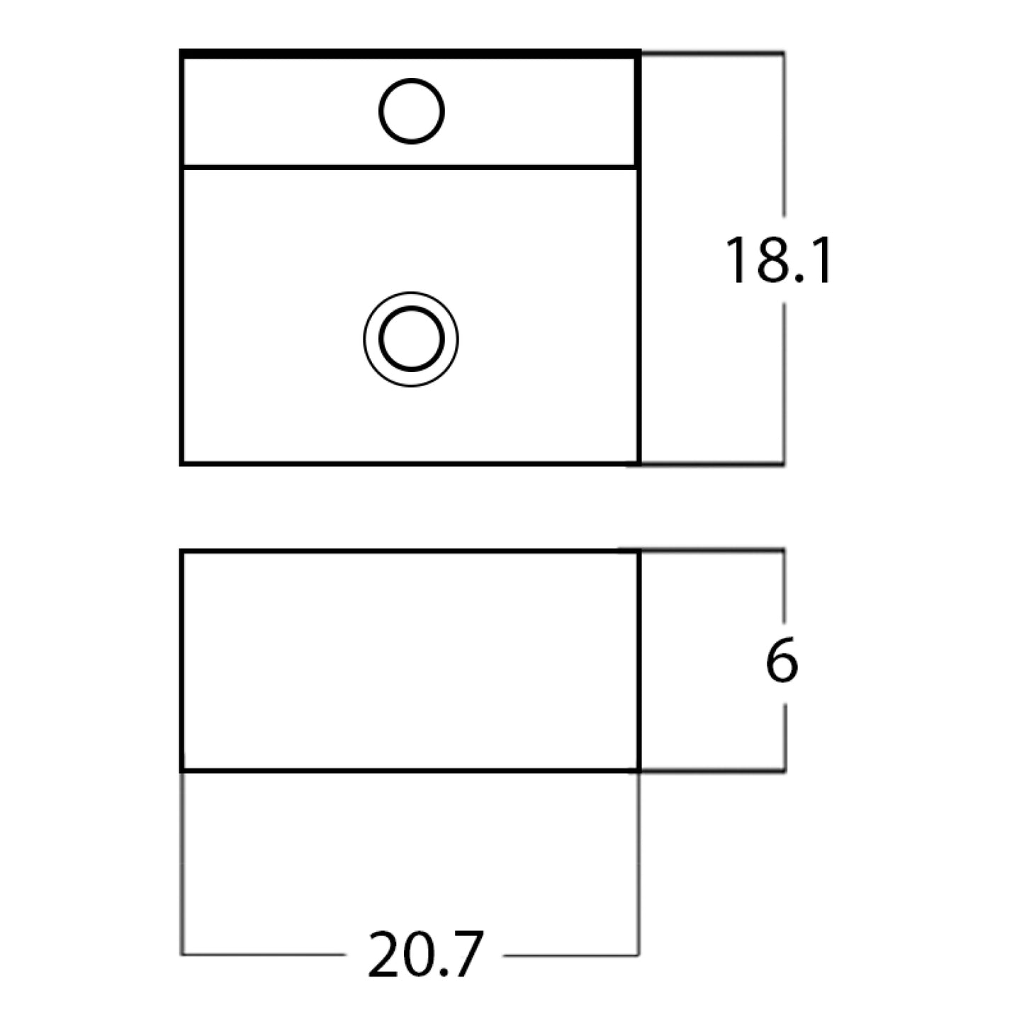 20.7-in. x 18.1-in. Rectangle Bathroom Vessel Sink White Enamel Glaze