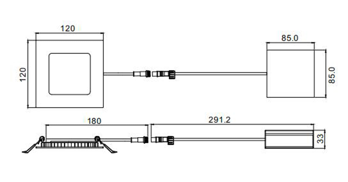4-in. W Square Aluminum Semi-Recessed Pot Light In White Color
