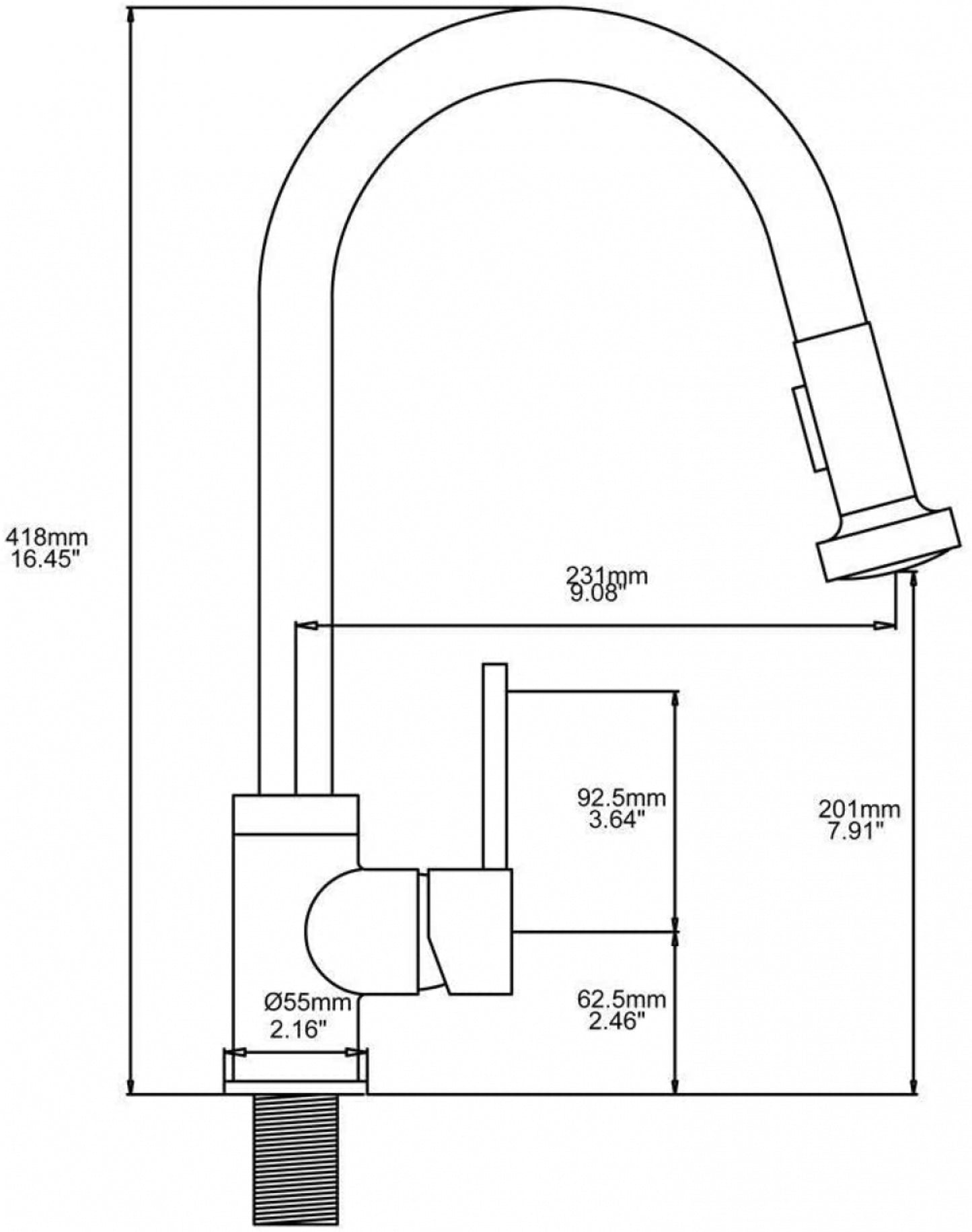 1 Hole CUPC Brass Kitchen Sink Faucet Gold Stainless Steel