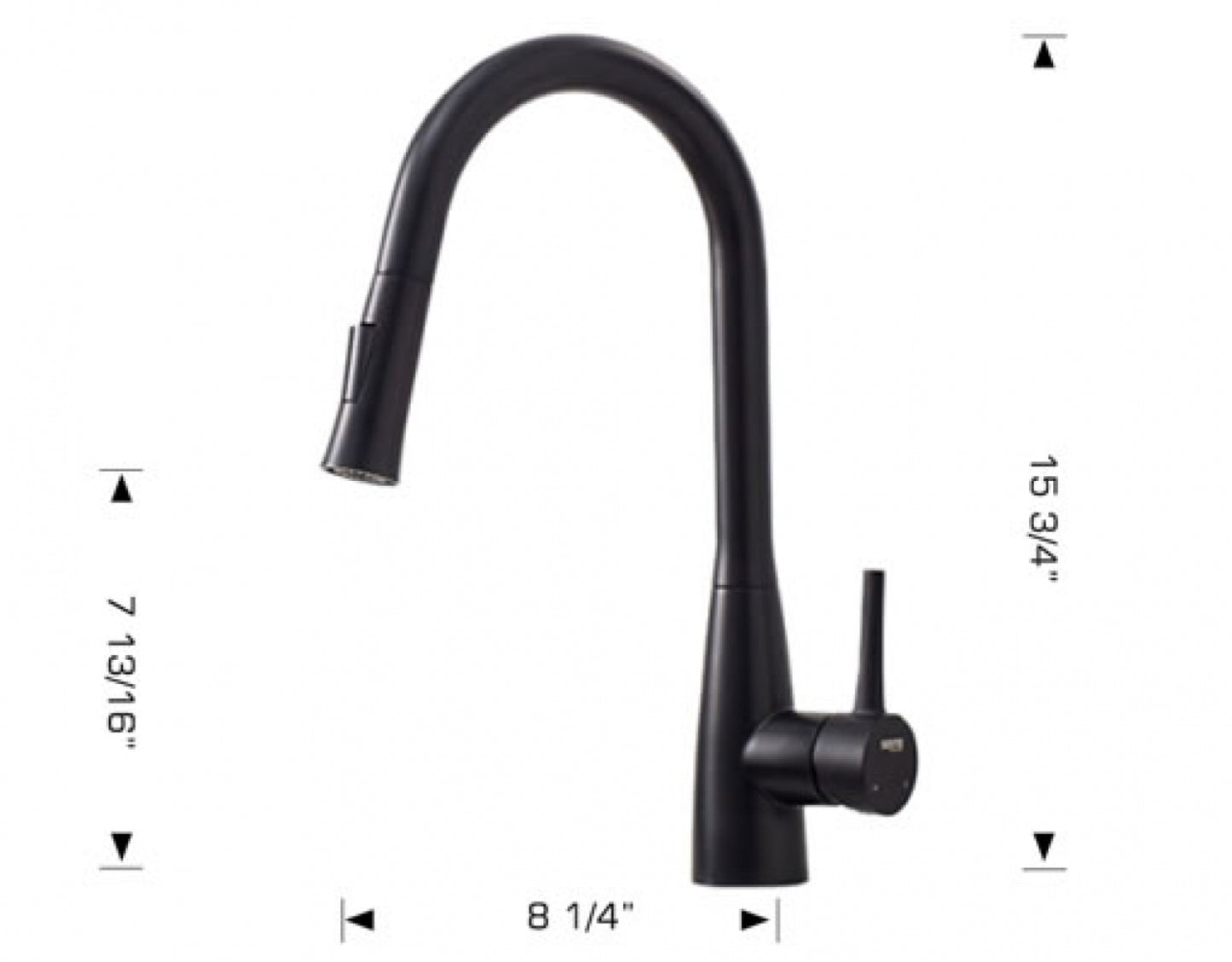 1 Hole CSA Stainless Steel Kitchen Sink Faucet Black Stainless Steel
