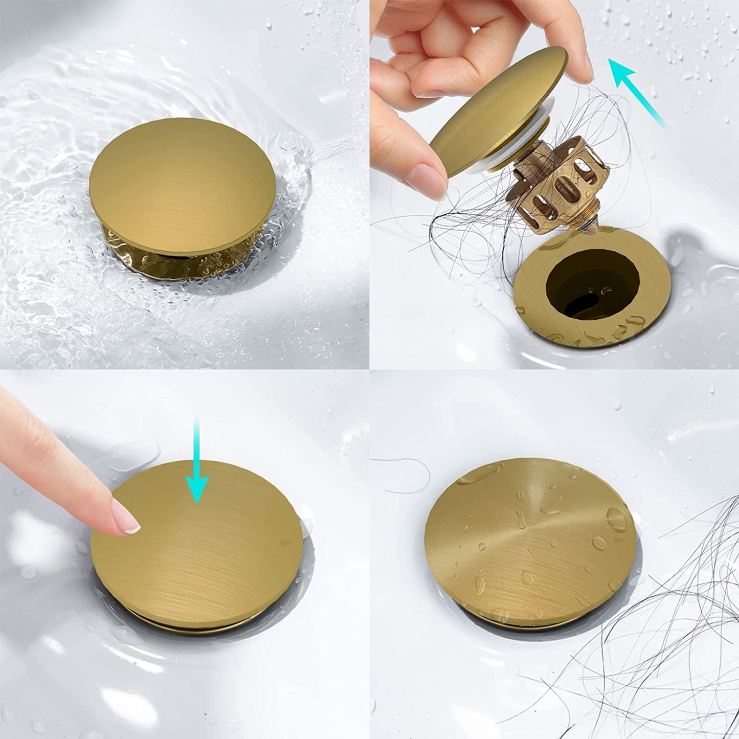 2.59 in. x 2.59 in. Yes Overflow Bathroom Sink Drain Brass Stainless Steel