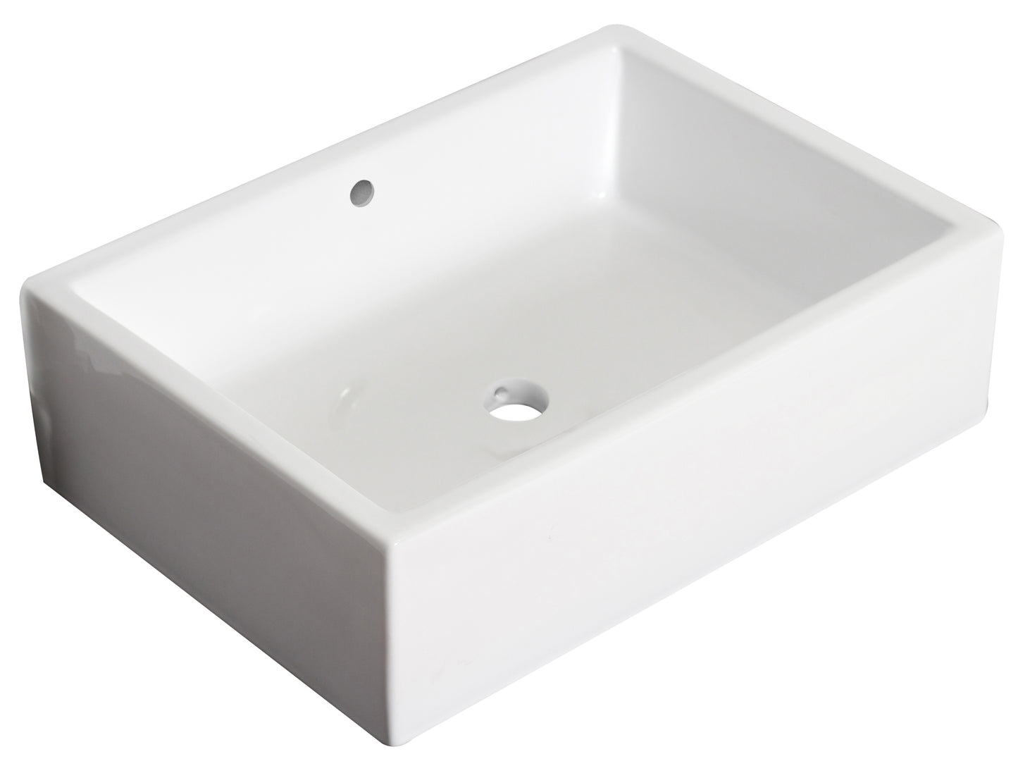 20-in. x 14.25-in. Rectangle Bathroom Vessel Sink White Enamel Glaze