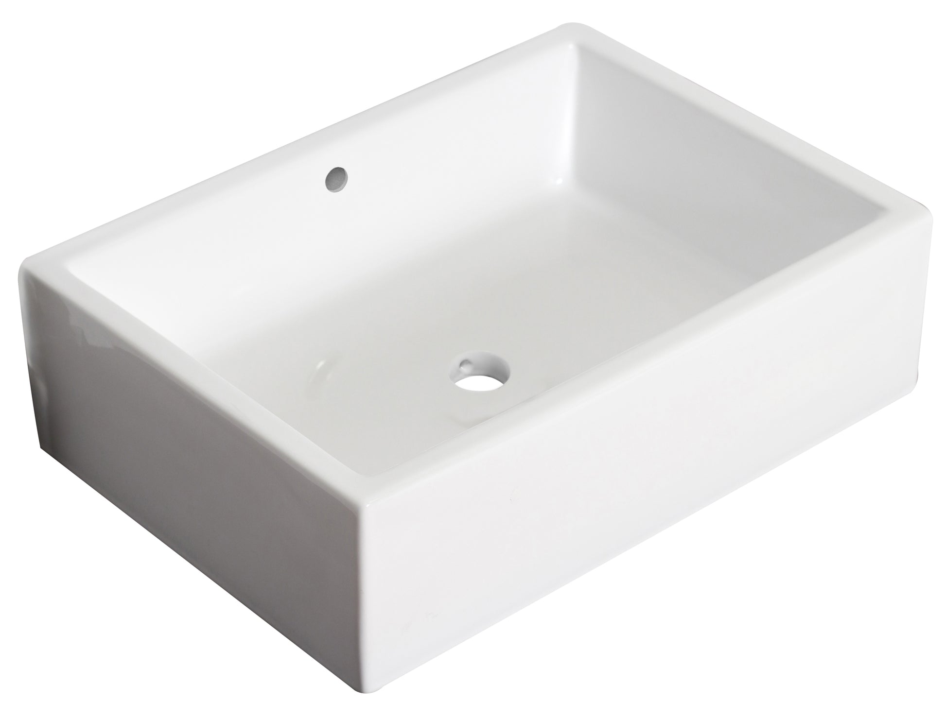 20-in. x 14.25-in. Rectangle Bathroom Vessel Sink White Enamel Glaze