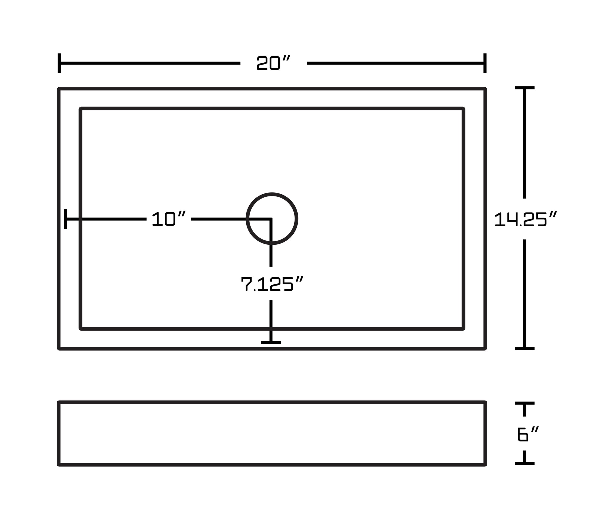 20-in. x 14.25-in. Rectangle Bathroom Vessel Sink White Enamel Glaze