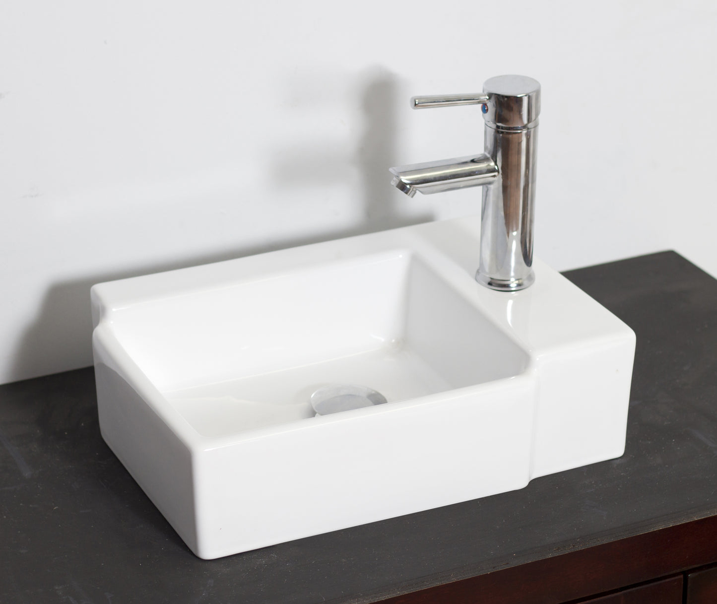 16.25-in. x 11.75-in. Rectangle Bathroom Vessel Sink White Enamel Glaze
