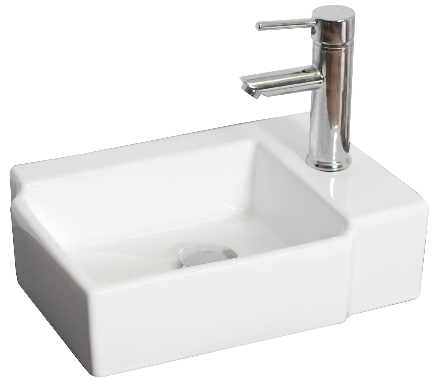 16.25-in. x 11.75-in. Rectangle Bathroom Vessel Sink White Enamel Glaze
