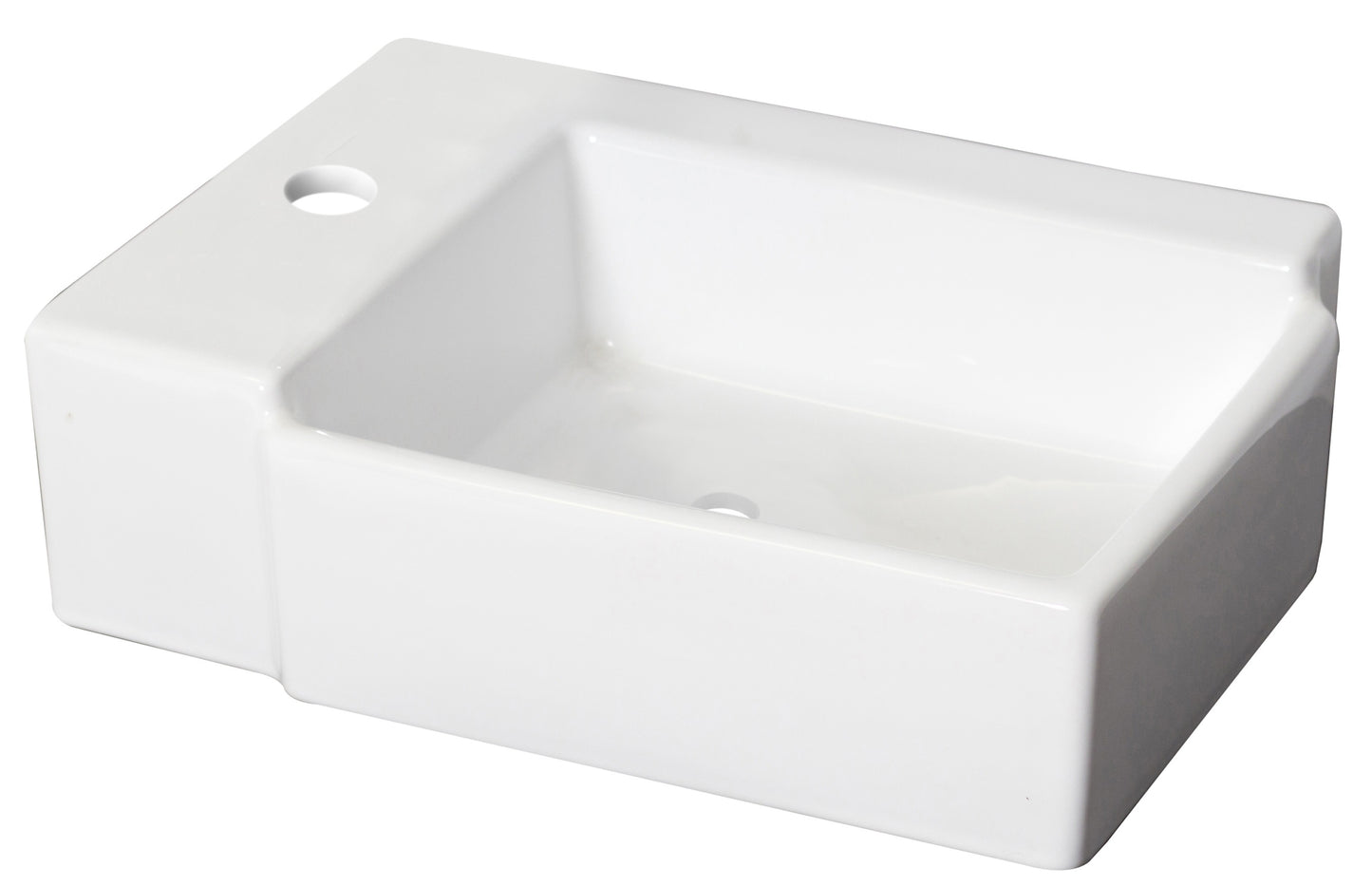 16.25-in. x 11.75-in. Rectangle Bathroom Vessel Sink White Enamel Glaze