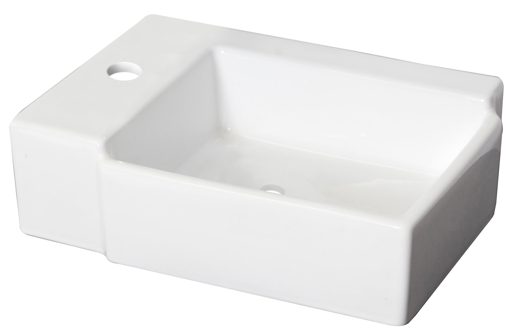 16.25-in. x 11.75-in. Rectangle Bathroom Vessel Sink White Enamel Glaze