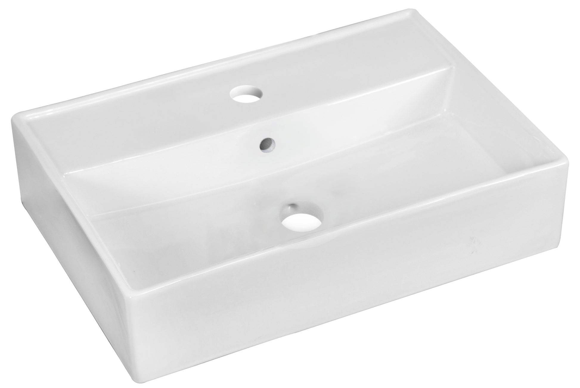 19.75-in. x 13.75-in. Rectangle Bathroom Vessel Sink White Enamel Glaze