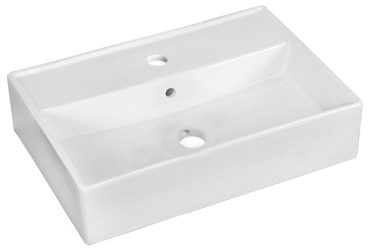 19.75-in. x 13.75-in. Rectangle Bathroom Vessel Sink White Enamel Glaze