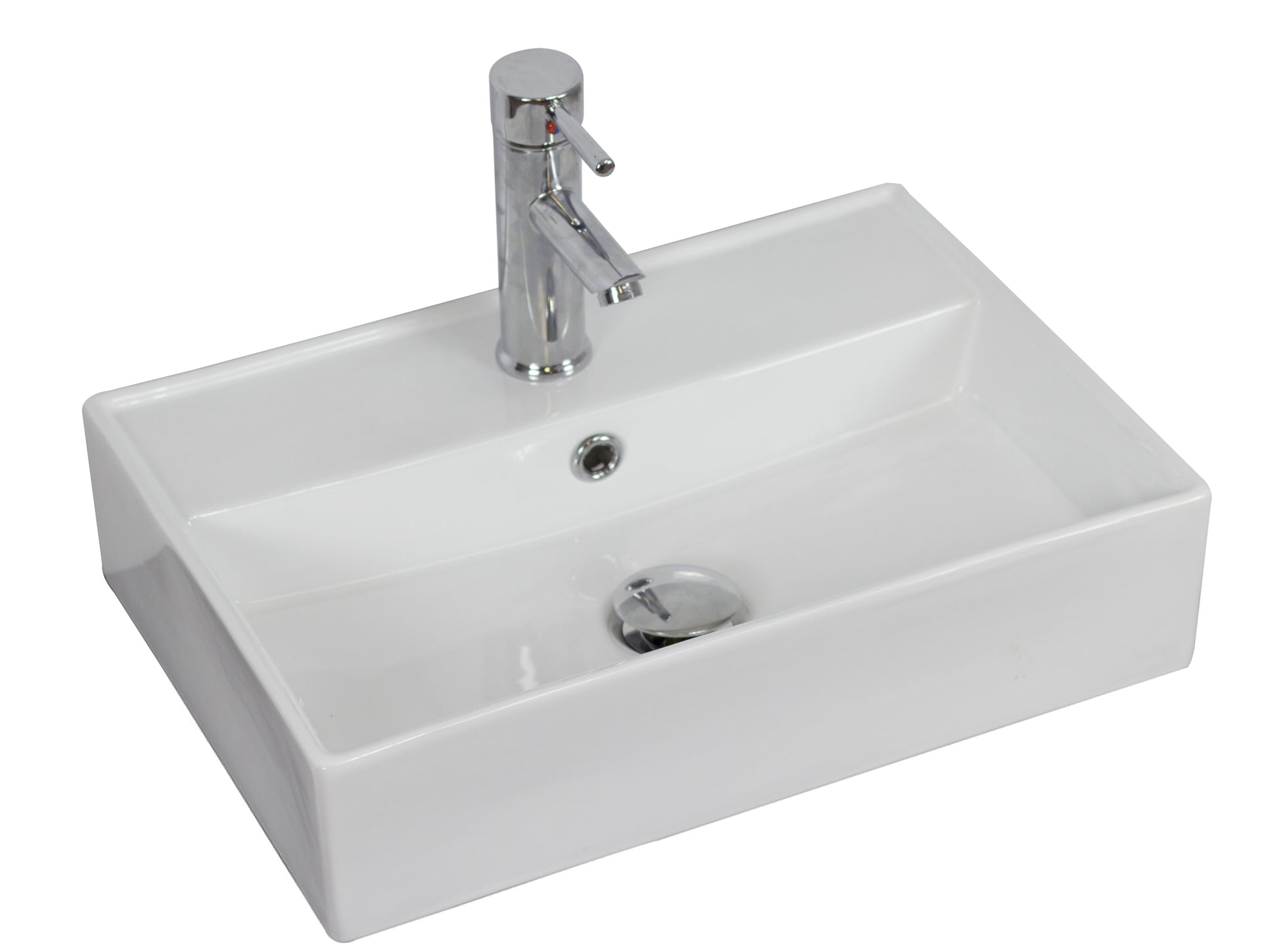 19.75-in. x 13.75-in. Rectangle Bathroom Vessel Sink White Enamel Glaze