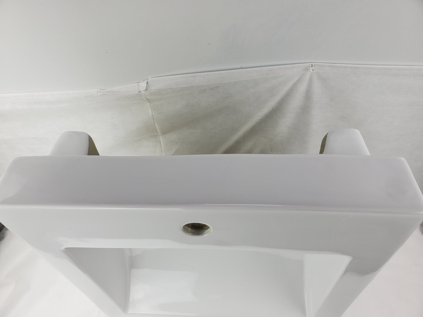 20.25-in. x 19-in. Rectangle Bathroom Vessel Sink White Enamel Glaze