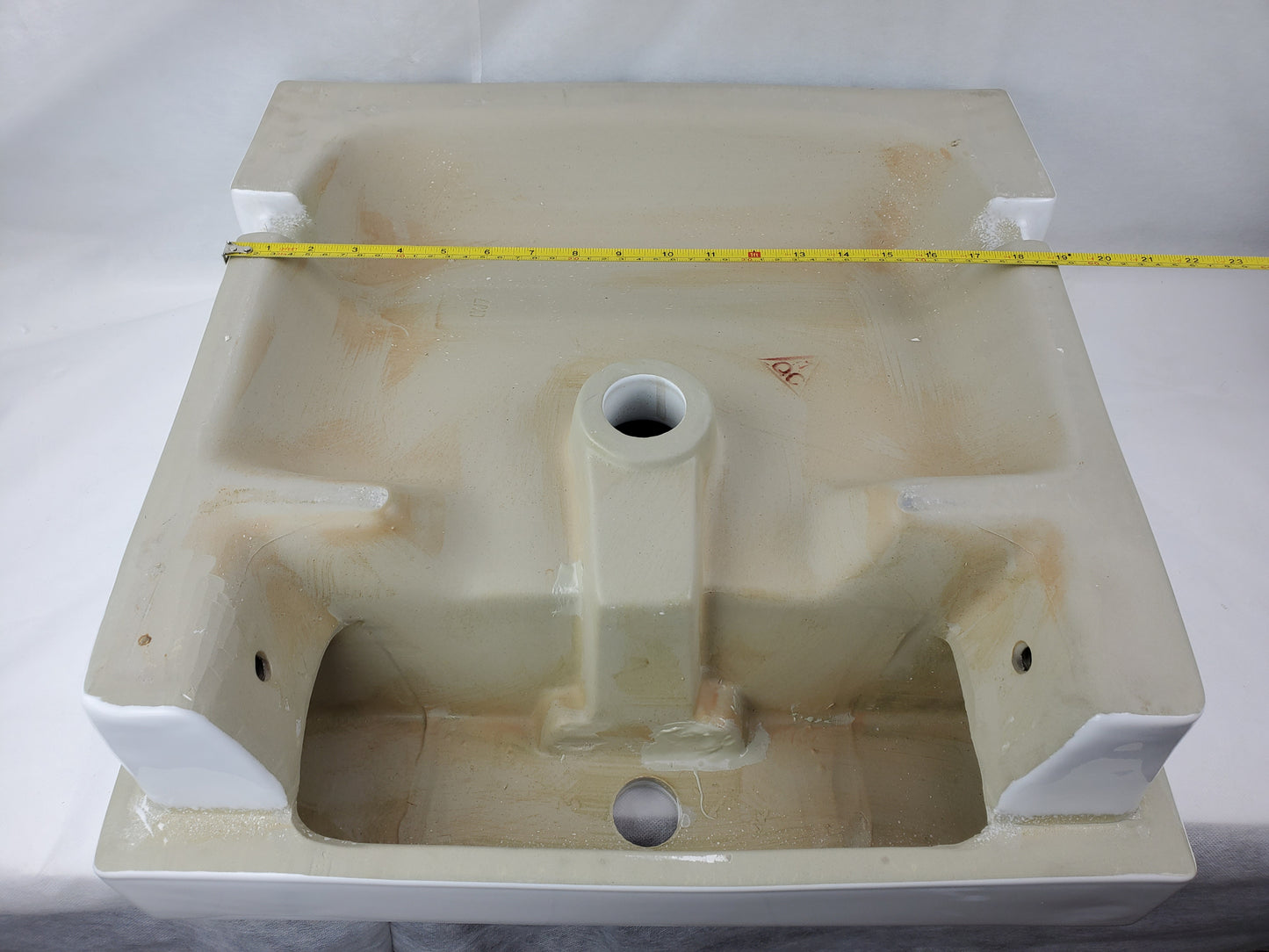 20.25-in. x 19-in. Rectangle Bathroom Vessel Sink White Enamel Glaze