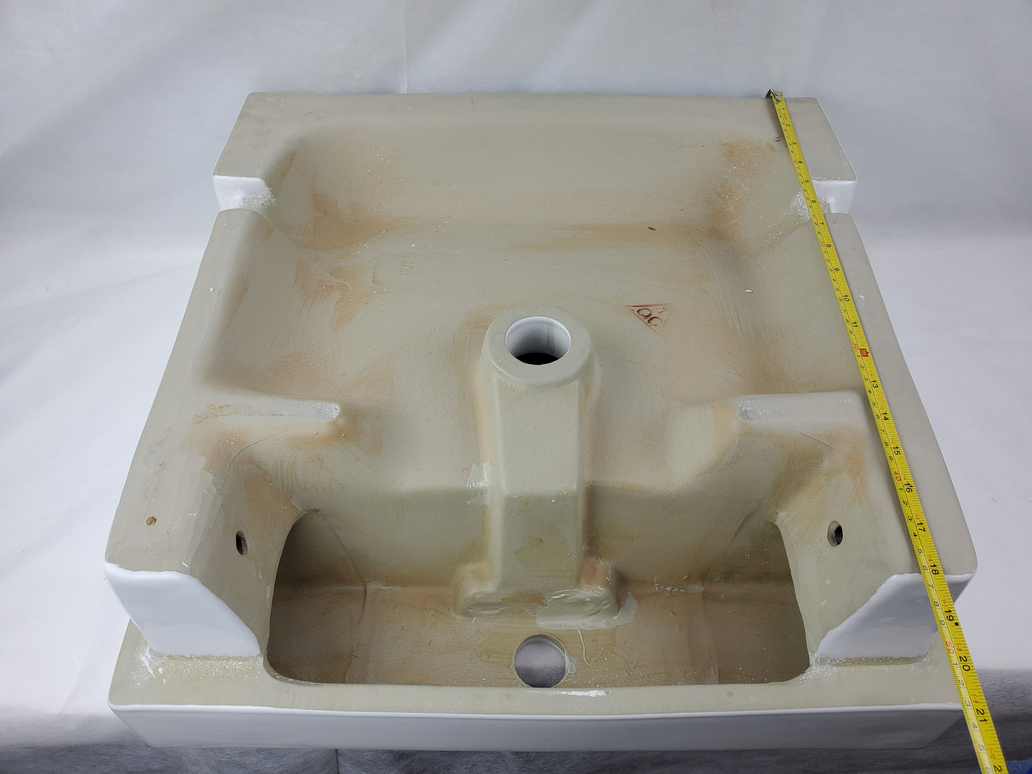 20.25-in. x 19-in. Rectangle Bathroom Vessel Sink White Enamel Glaze
