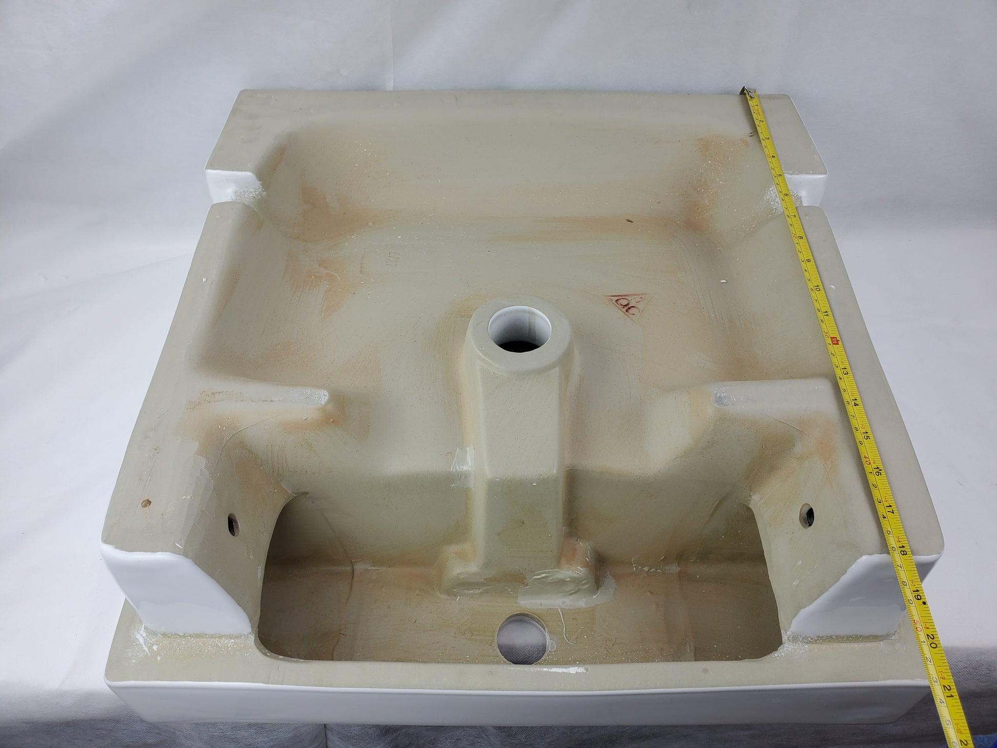 20.25-in. x 19-in. Rectangle Bathroom Vessel Sink White Enamel Glaze