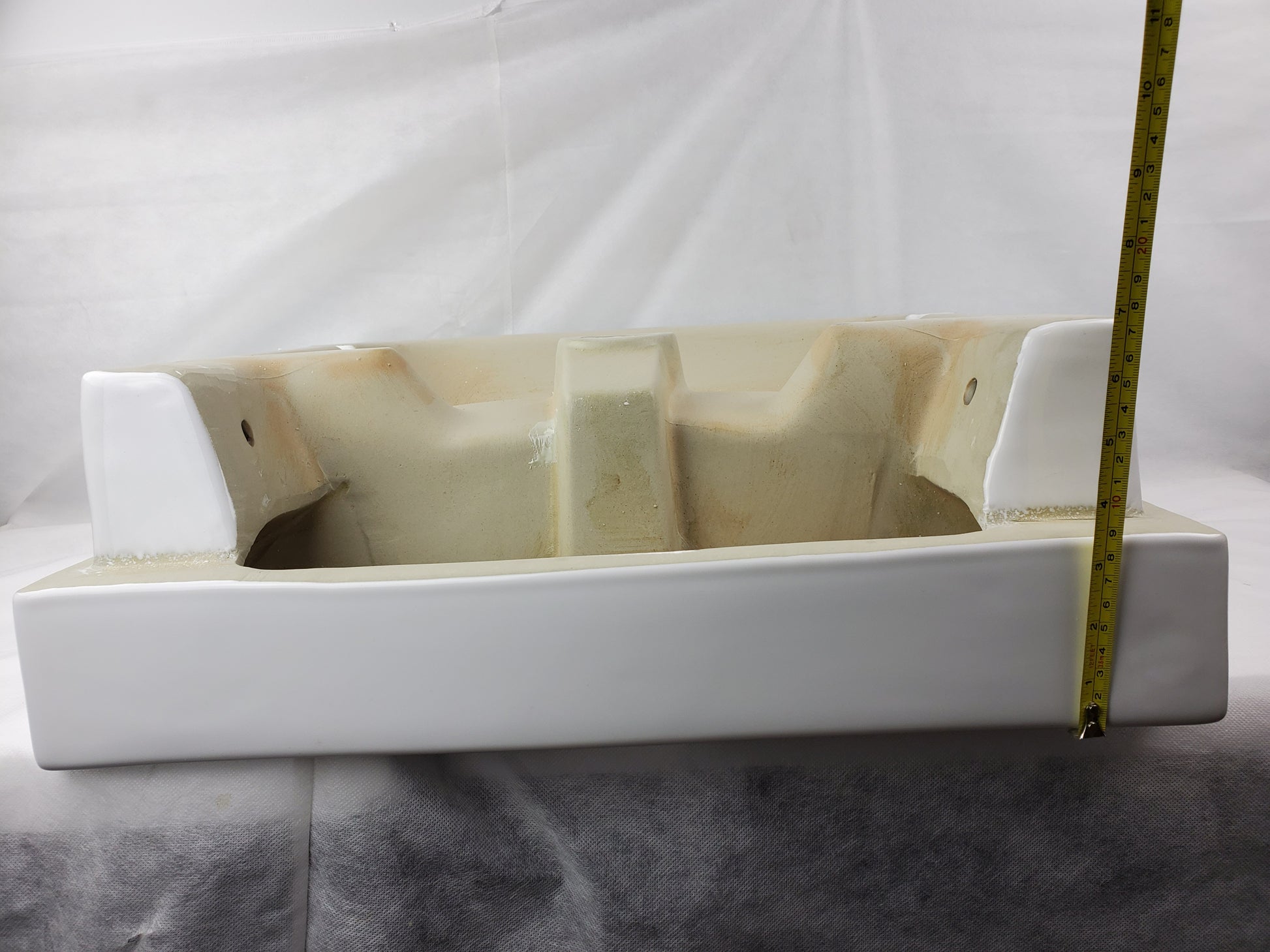 20.25-in. x 19-in. Rectangle Bathroom Vessel Sink White Enamel Glaze