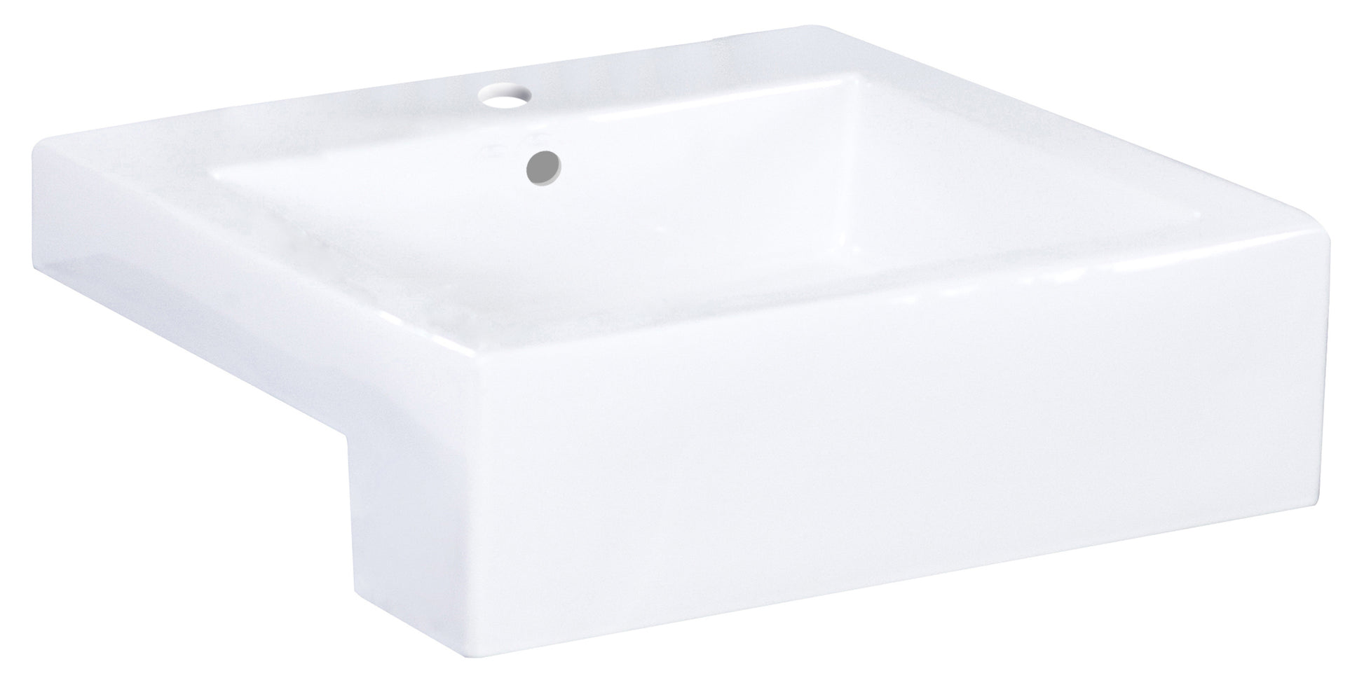 20.25-in. x 19-in. Rectangle Bathroom Vessel Sink White Enamel Glaze