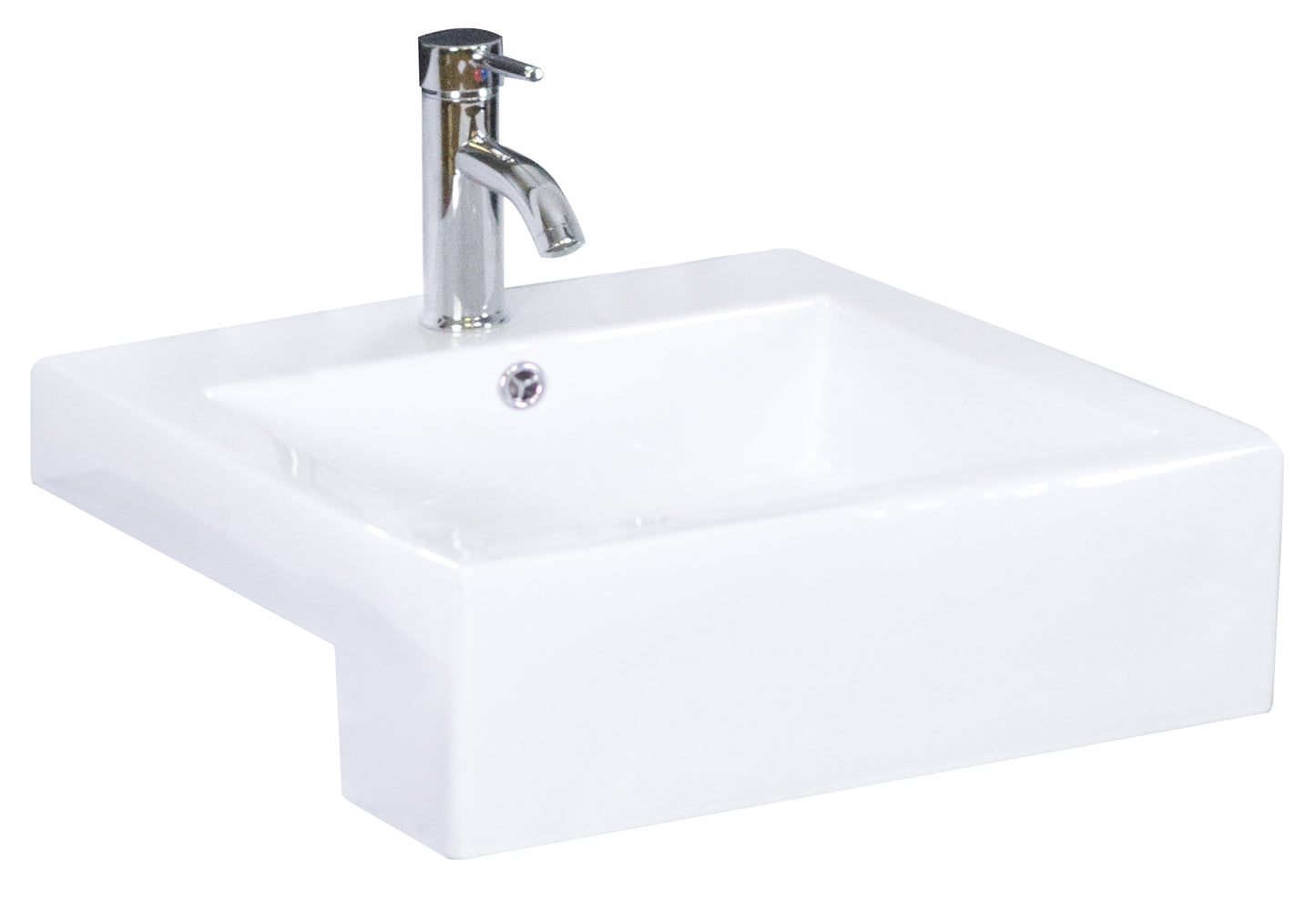 20.25-in. x 19-in. Rectangle Bathroom Vessel Sink White Enamel Glaze