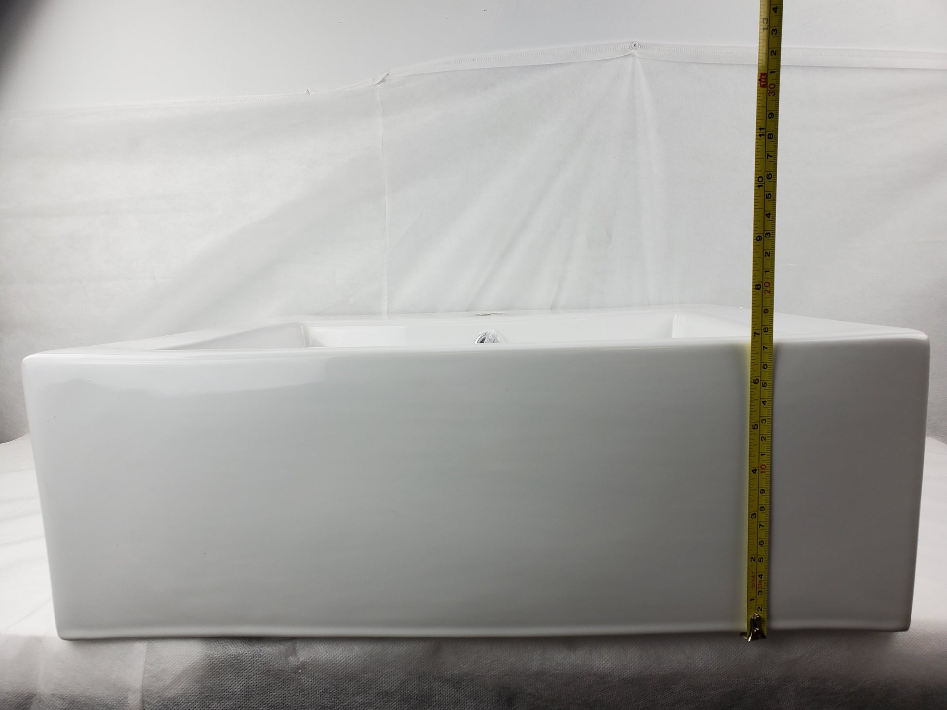 20.25-in. x 19-in. Rectangle Bathroom Vessel Sink White Enamel Glaze