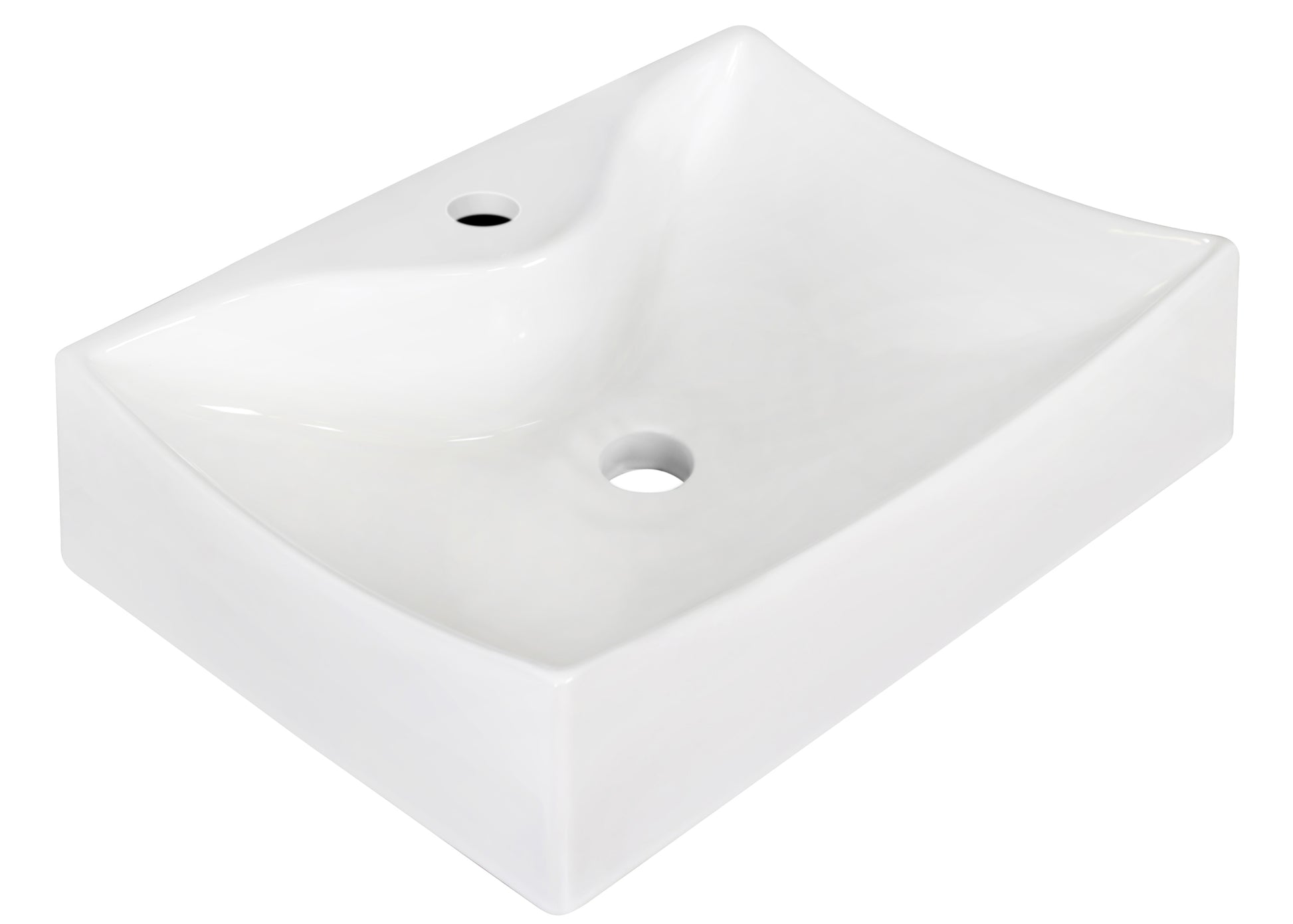 21.5-in. x 15.75-in. Rectangle Bathroom Vessel Sink White Enamel Glaze