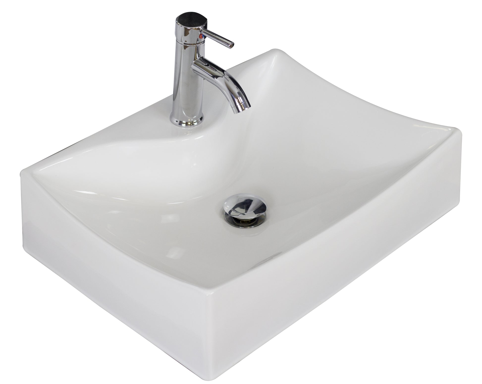 21.5-in. x 15.75-in. Rectangle Bathroom Vessel Sink White Enamel Glaze