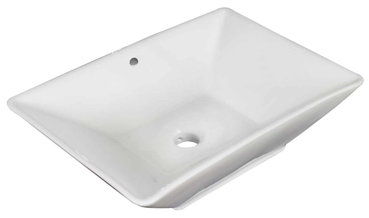 22-in. x 14.75-in. Rectangle Bathroom Vessel Sink White Enamel Glaze