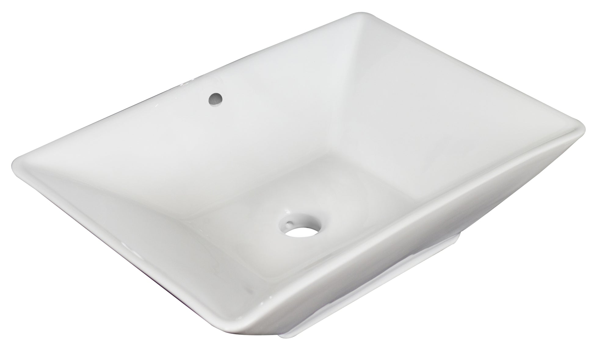 22-in. x 14.75-in. Rectangle Bathroom Vessel Sink White Enamel Glaze