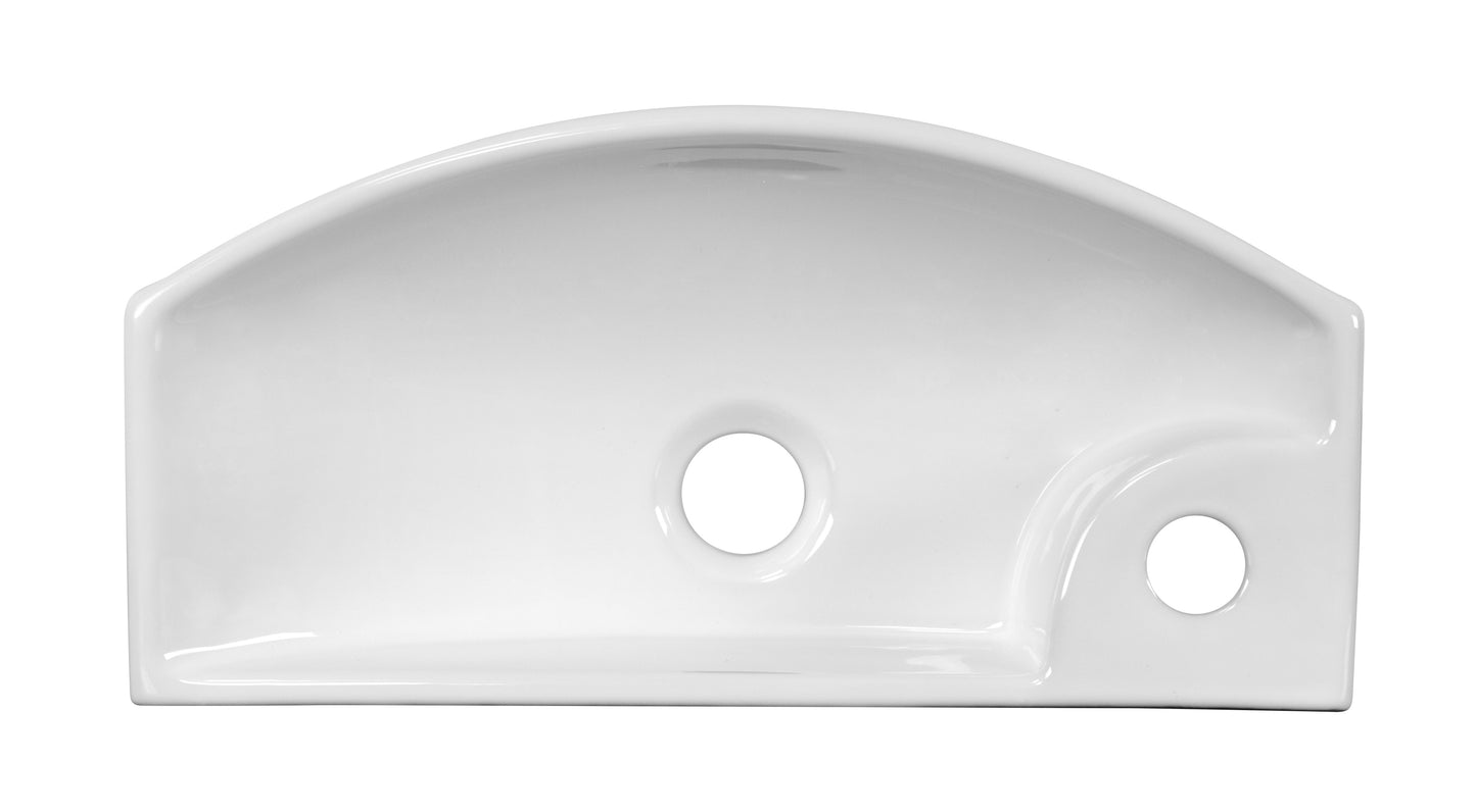 17.75-in. x 8.75-in. Rectangle Bathroom Vessel Sink White Enamel Glaze