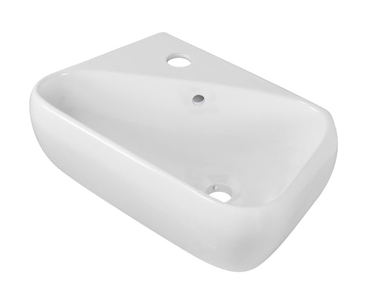 17.5-in. x 11-in. Rectangle Bathroom Vessel Sink White Enamel Glaze