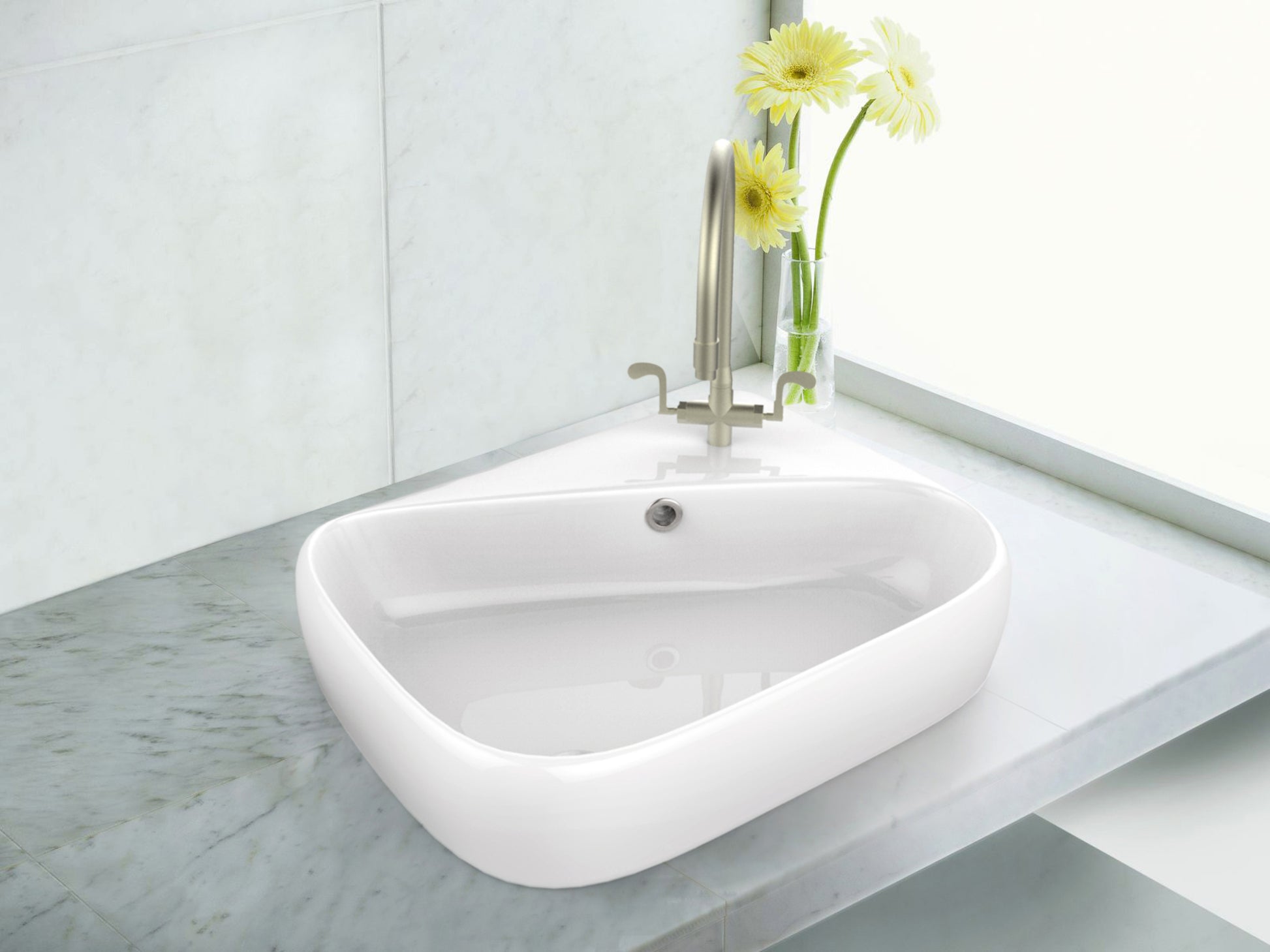 17.5-in. x 11-in. Rectangle Bathroom Vessel Sink White Enamel Glaze