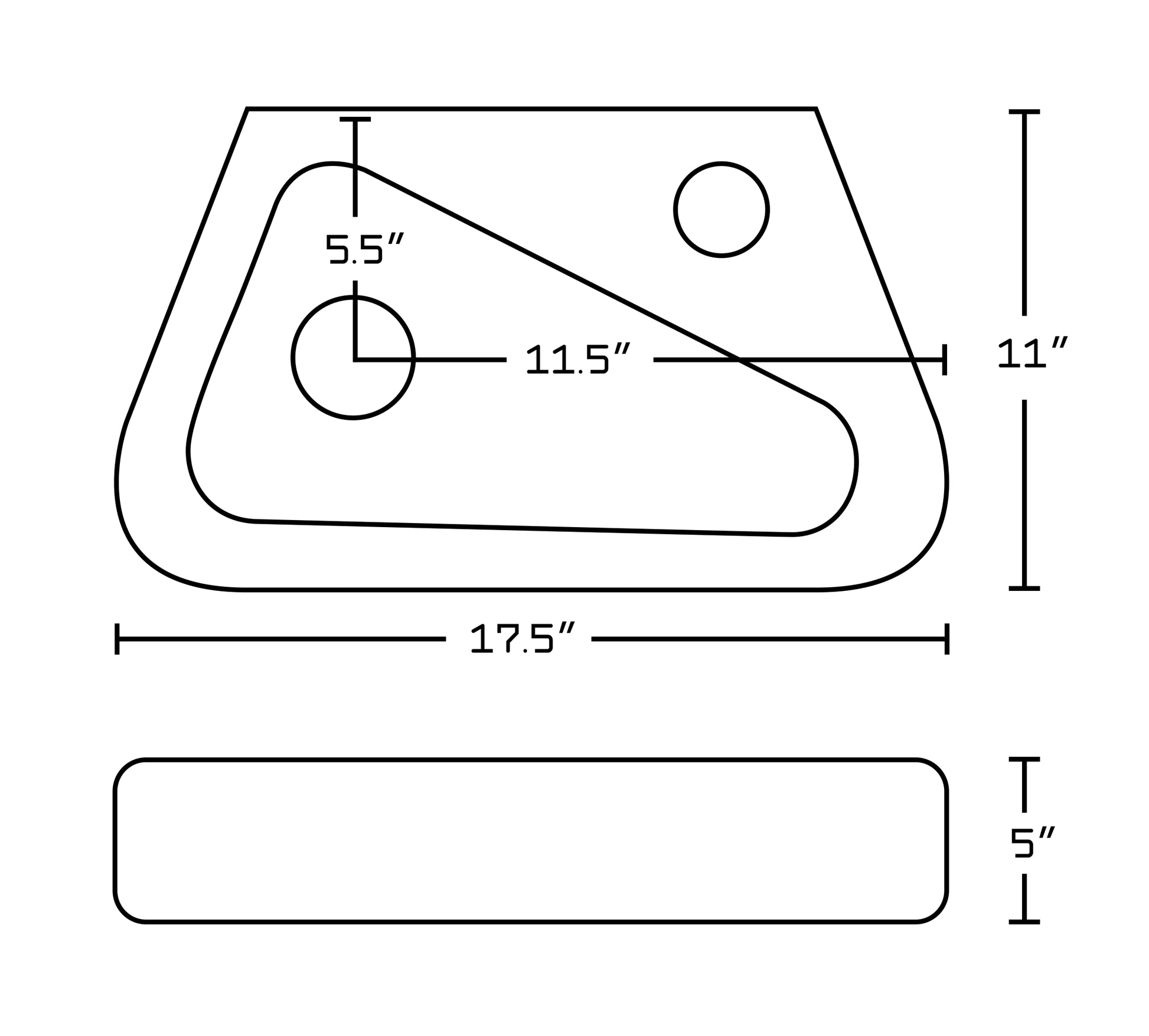 17.5-in. x 11-in. Rectangle Bathroom Vessel Sink White Enamel Glaze