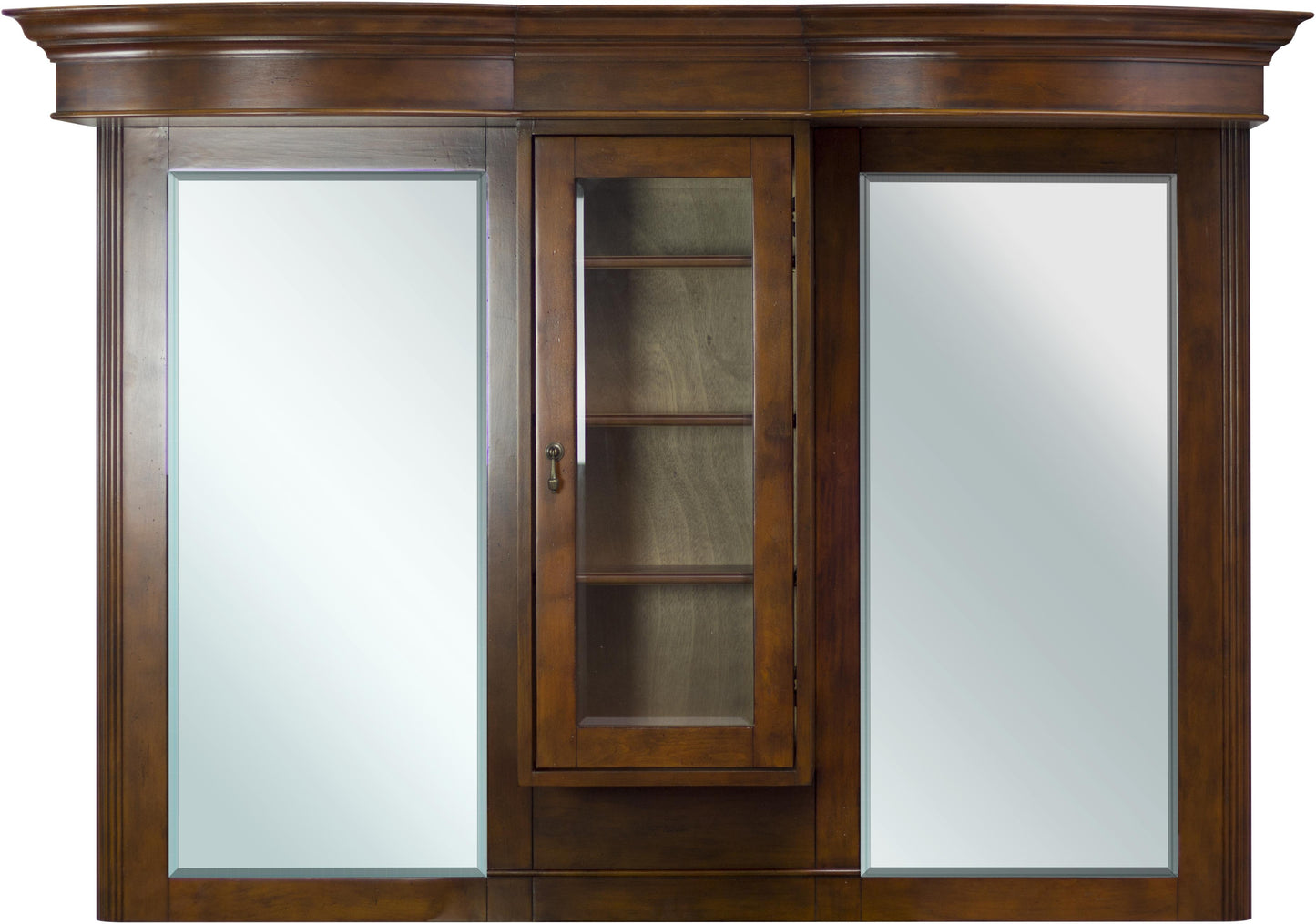 62-in. W 45.25-in. H Traditional Birch Wood-Veneer Wood Mirror In Antique Cherry