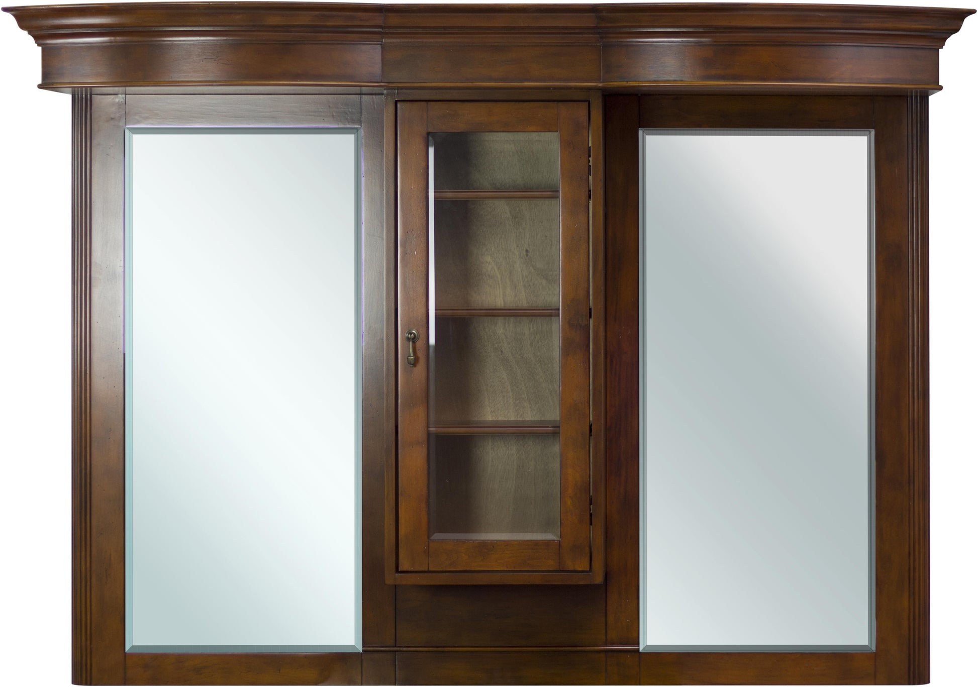 62-in. W 45.25-in. H Traditional Birch Wood-Veneer Wood Mirror In Antique Cherry