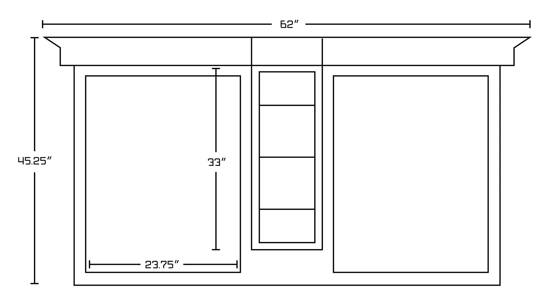 62-in. W 45.25-in. H Traditional Birch Wood-Veneer Wood Mirror In Antique Cherry