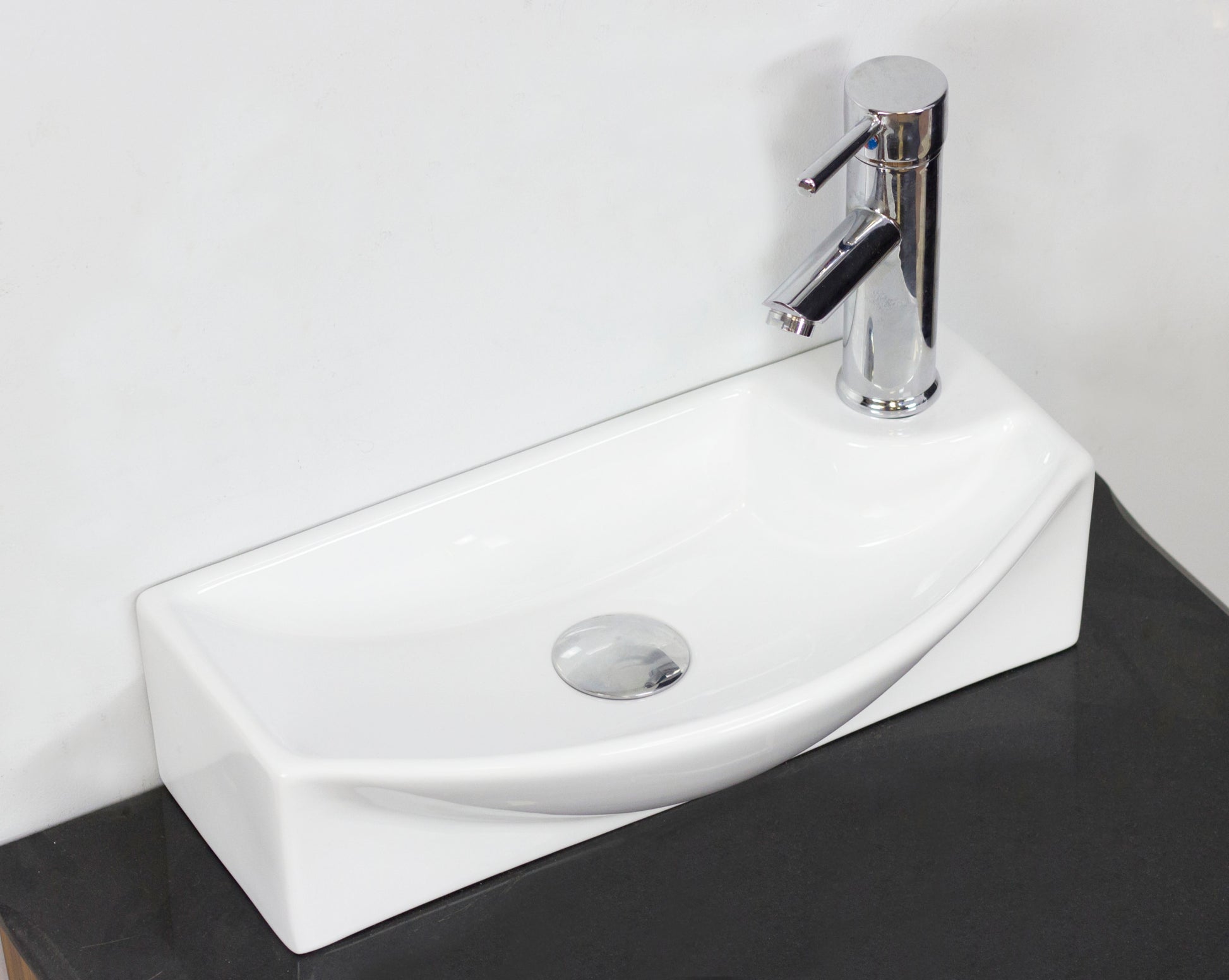 17.75-in. x 8.75-in. Rectangle Bathroom Vessel Sink White Enamel Glaze