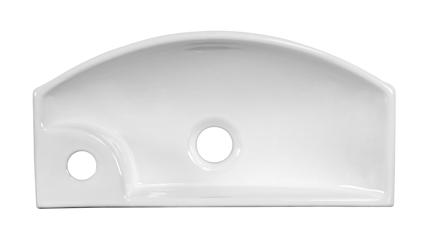 17.75-in. x 8.75-in. Rectangle Bathroom Vessel Sink White Enamel Glaze