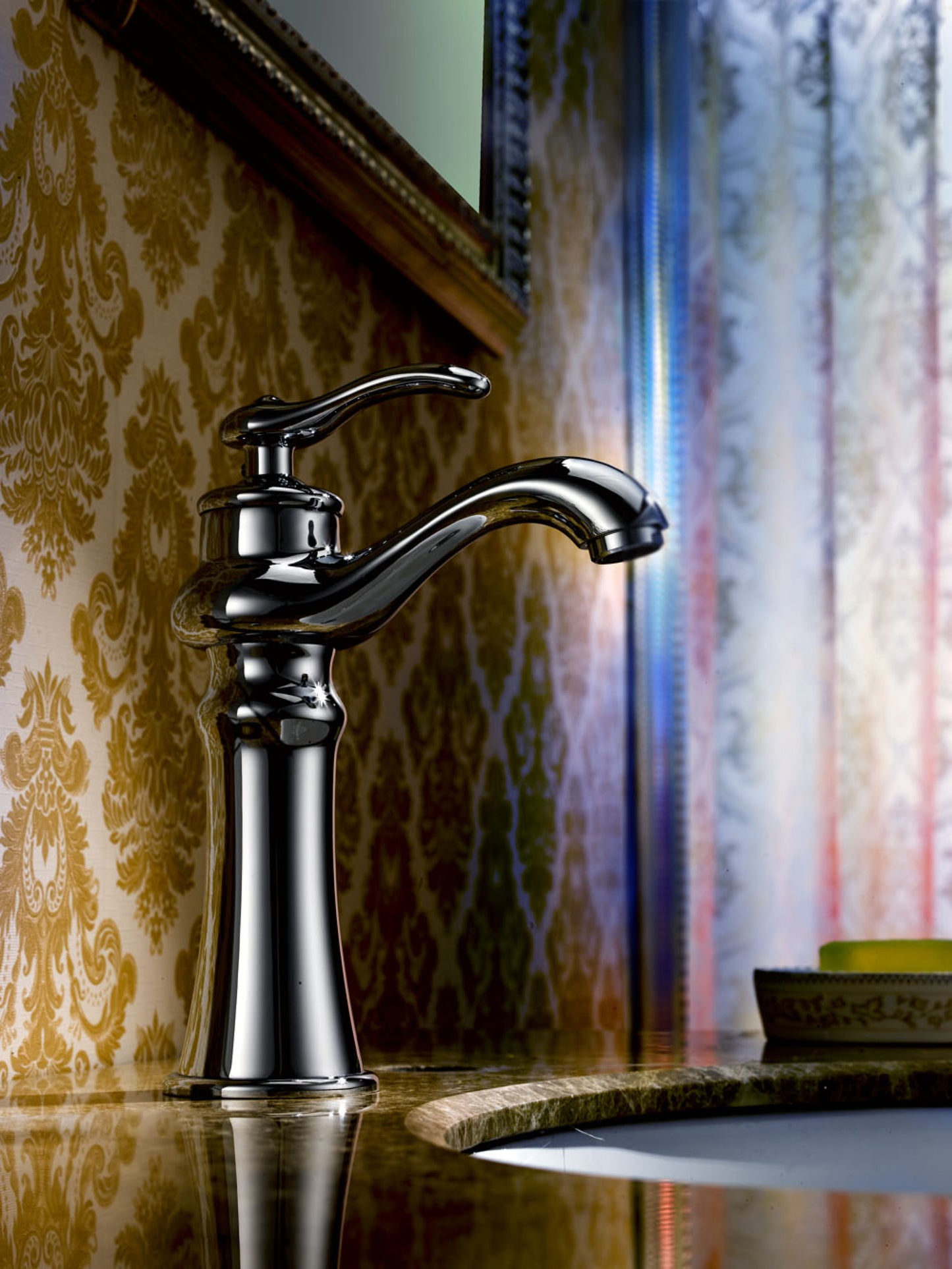 Deck Mount CUPC Brass Bathroom Sink Faucet Chrome Lead Free Brass