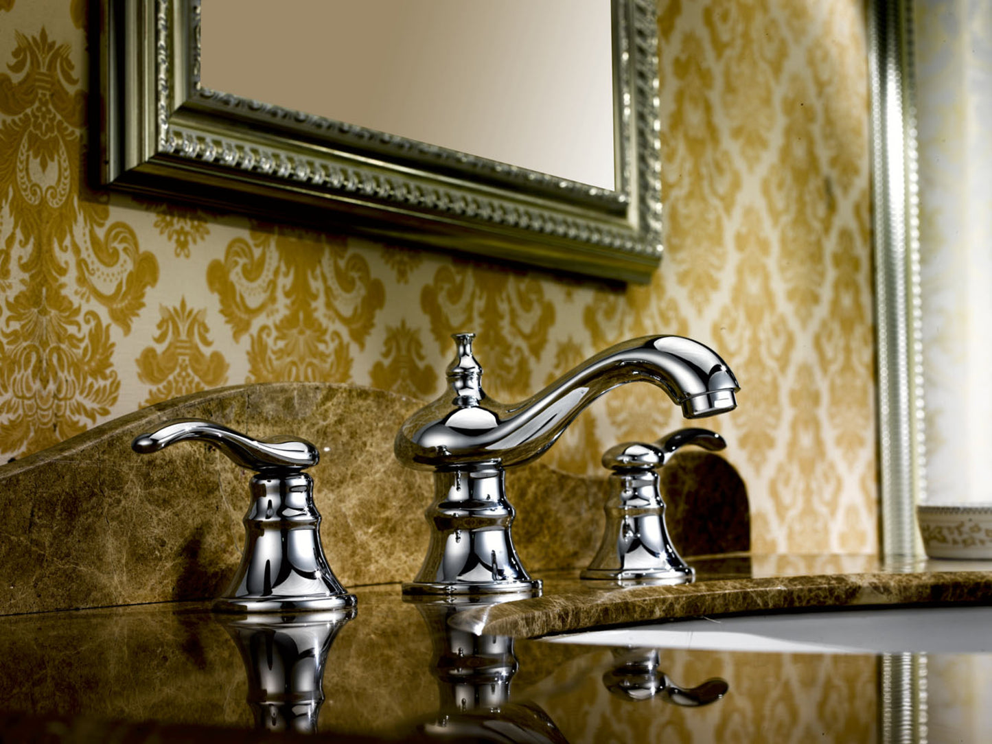 3H8-in. CUPC Brass Bathroom Sink Faucet Chrome Lead Free Brass