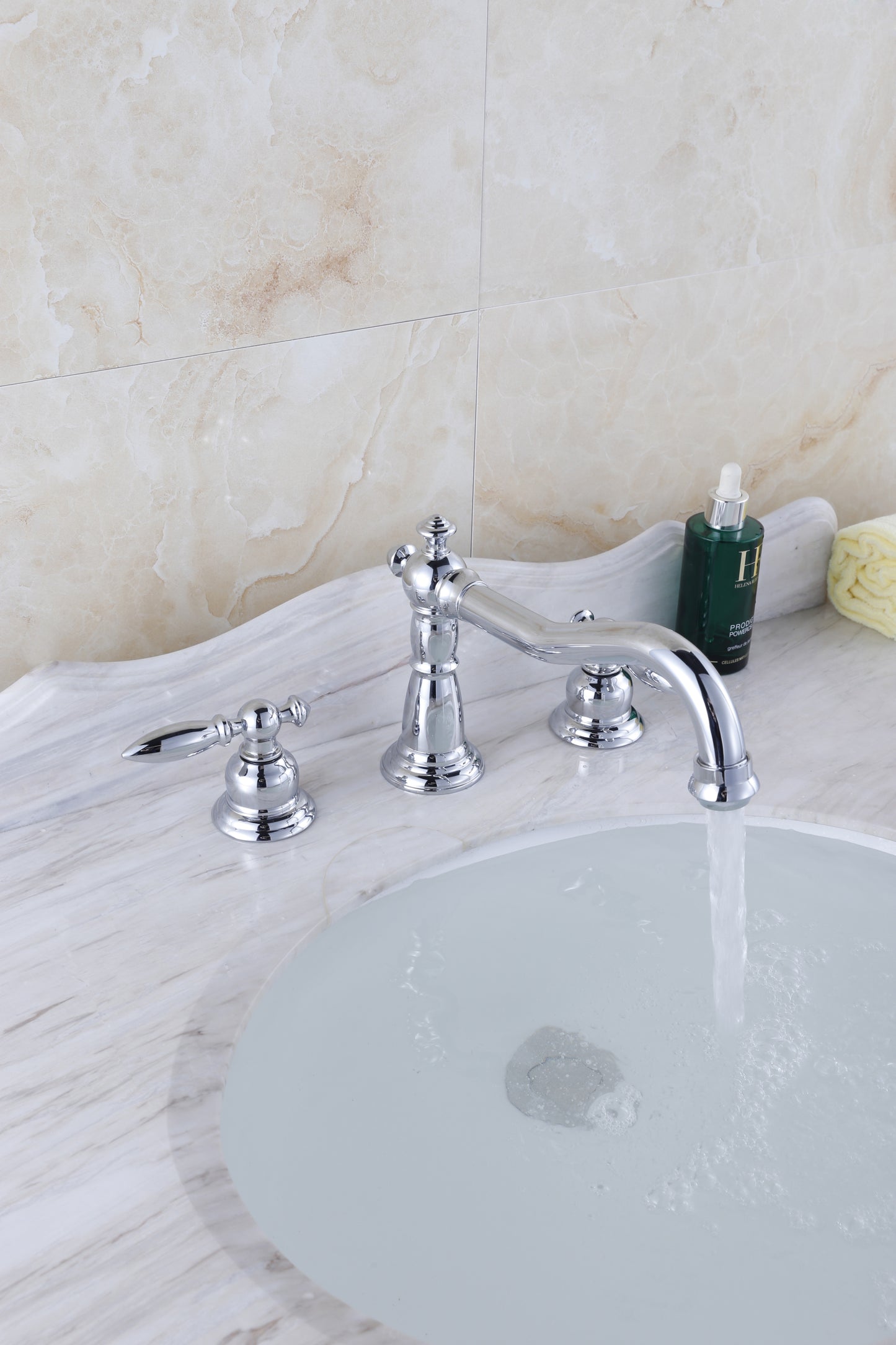 3H8-in. CUPC Brass Bathroom Sink Faucet Chrome Lead Free Brass