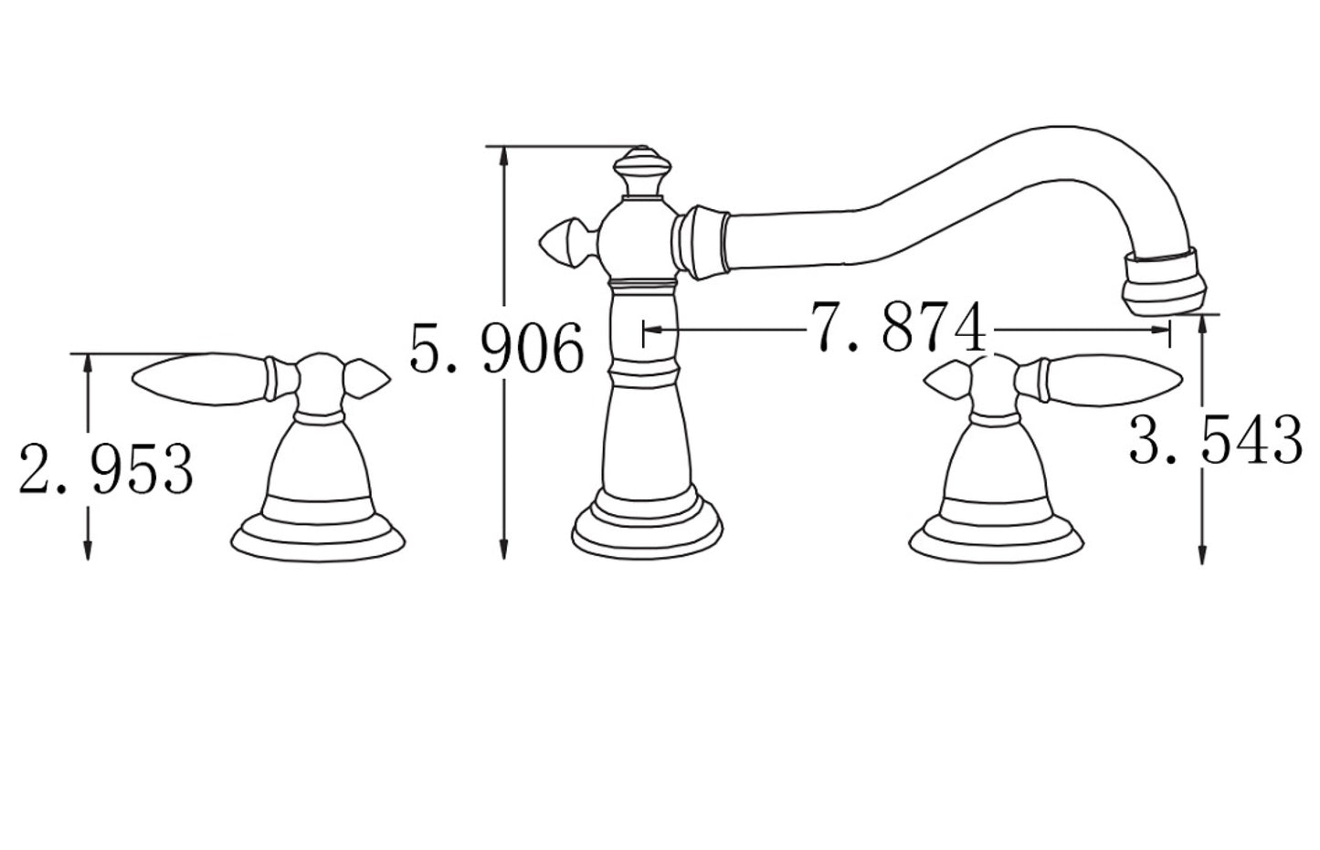 3H8-in. CUPC Brass Bathroom Sink Faucet Chrome Lead Free Brass