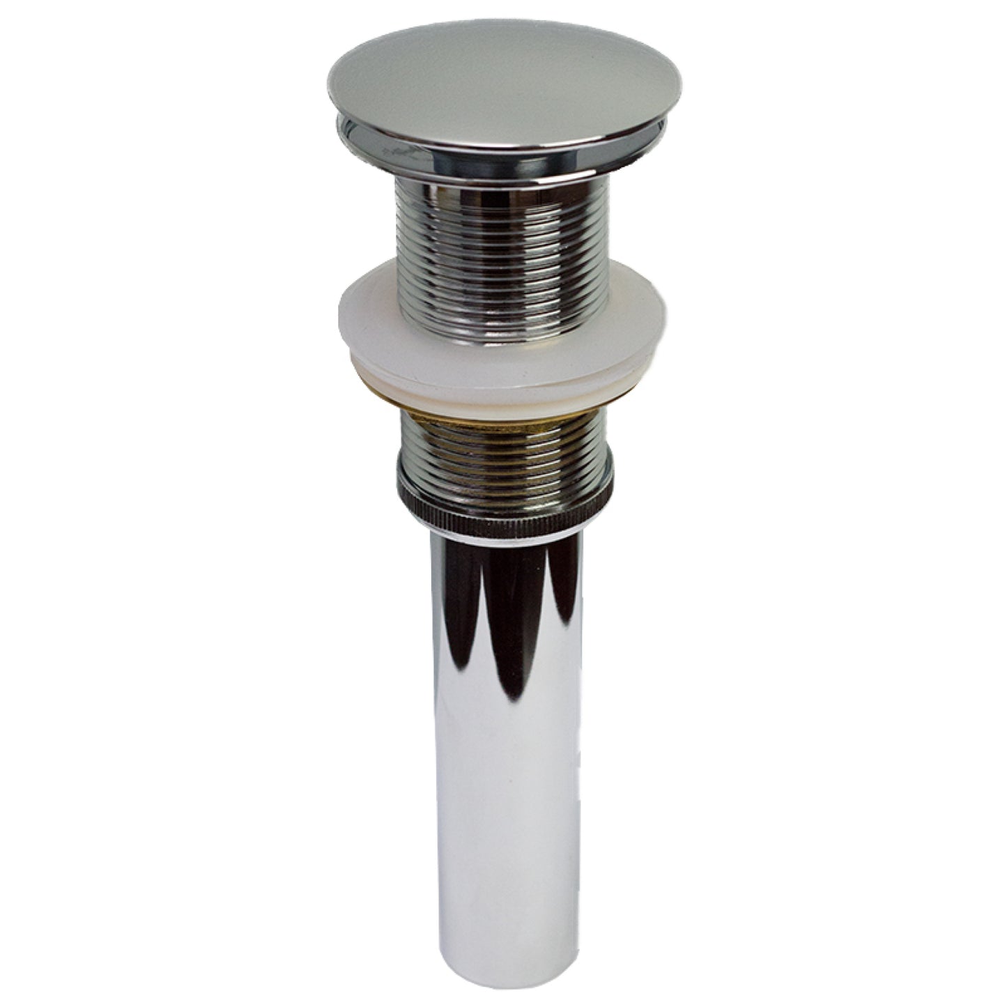2.6 in. x 2.6 in. No Overflow Bathroom Sink Drain Chrome Stainless Steel