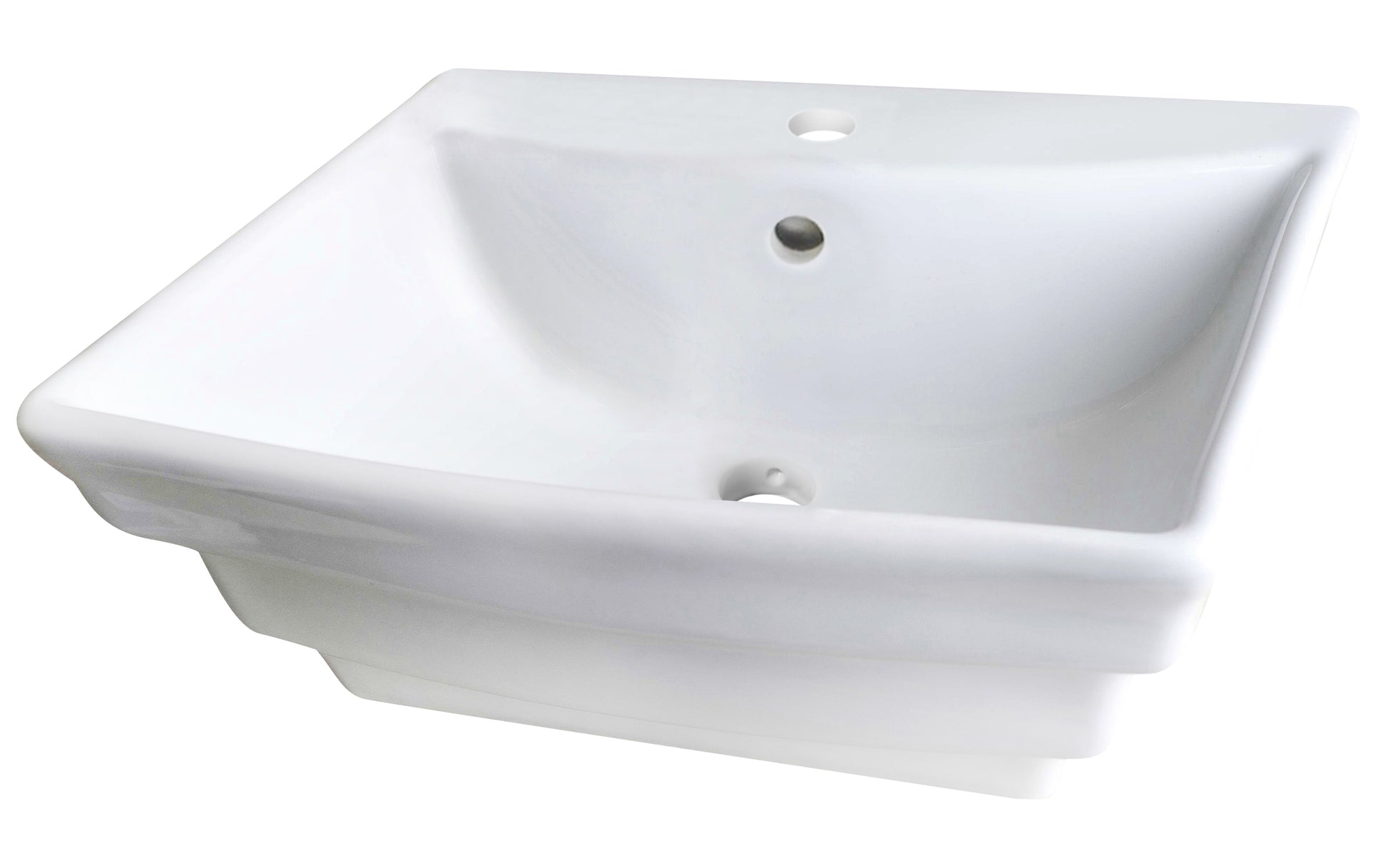 19.75-in. x 17-in. Rectangle Bathroom Vessel Sink White Enamel Glaze