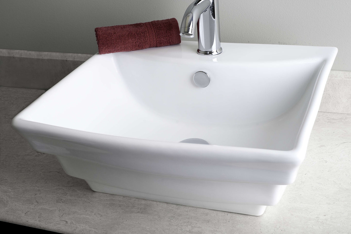 19.75-in. x 17-in. Rectangle Bathroom Vessel Sink White Enamel Glaze