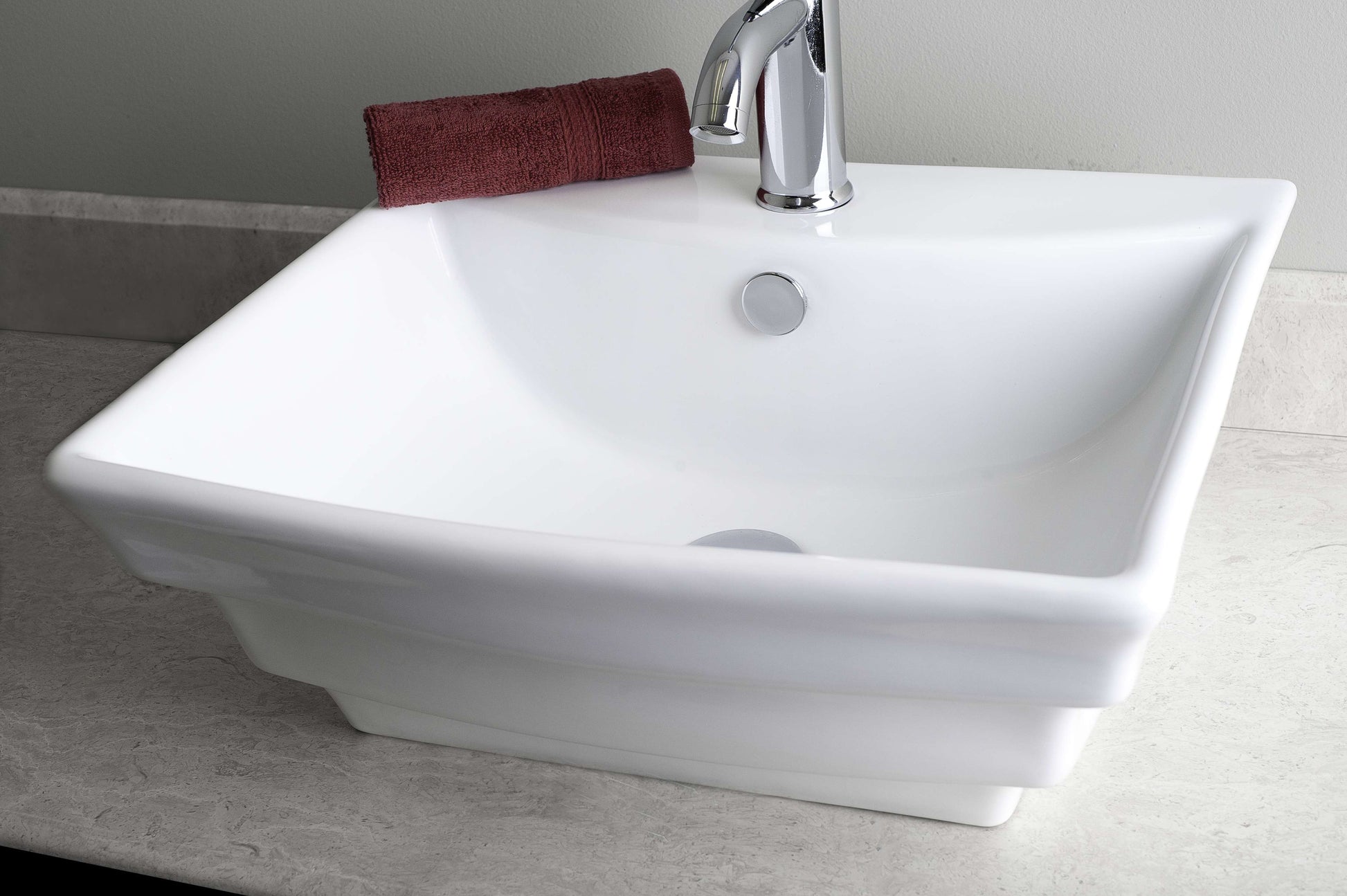 19.75-in. x 17-in. Rectangle Bathroom Vessel Sink White Enamel Glaze