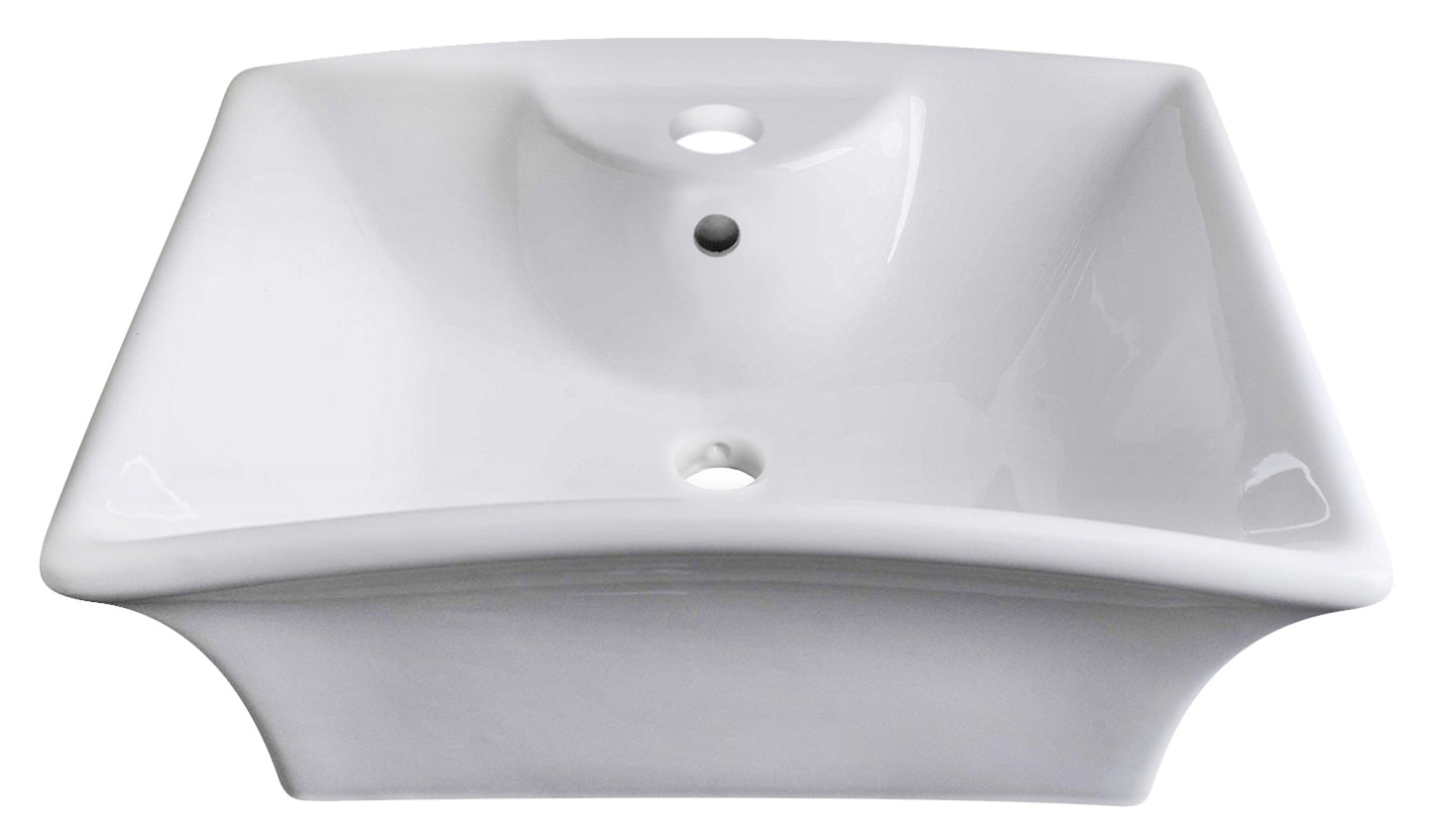 19.5-in. x 16.25-in. Rectangle Bathroom Vessel Sink White Enamel Glaze
