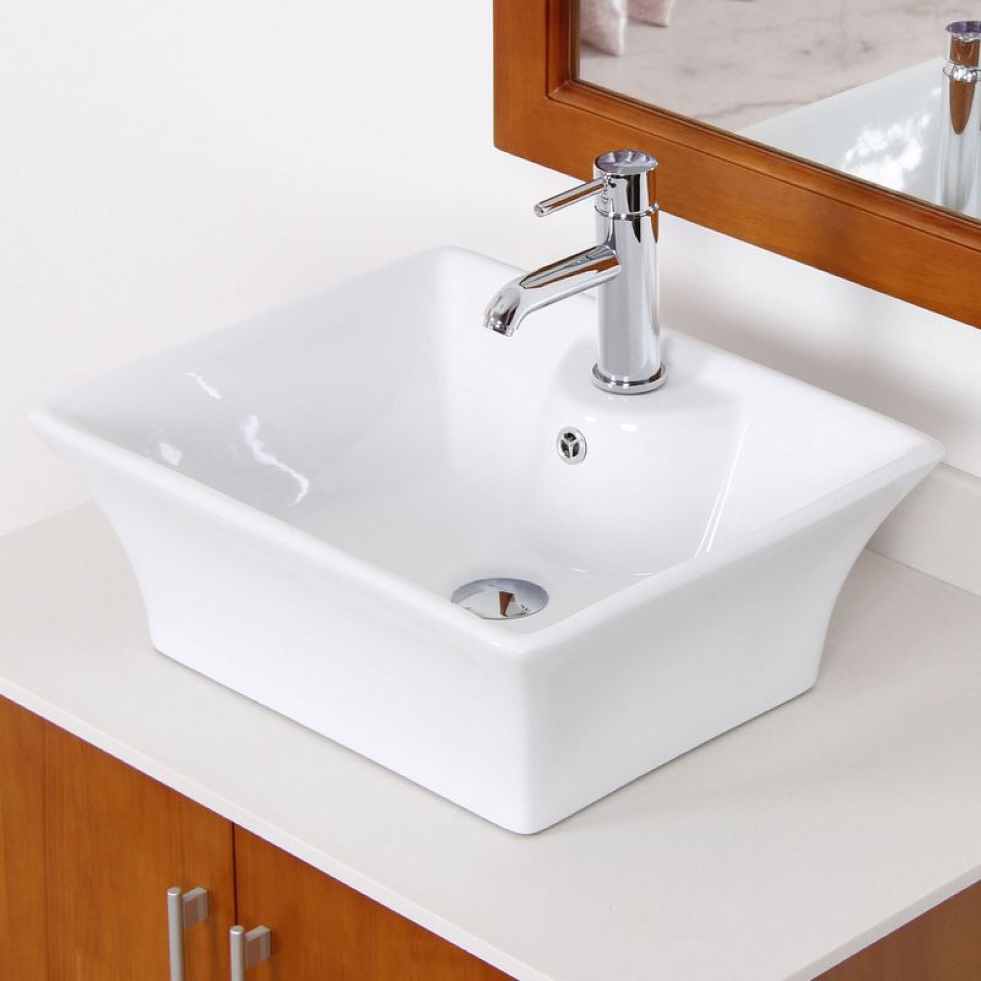 19.5-in. x 16.25-in. Rectangle Bathroom Vessel Sink White Enamel Glaze